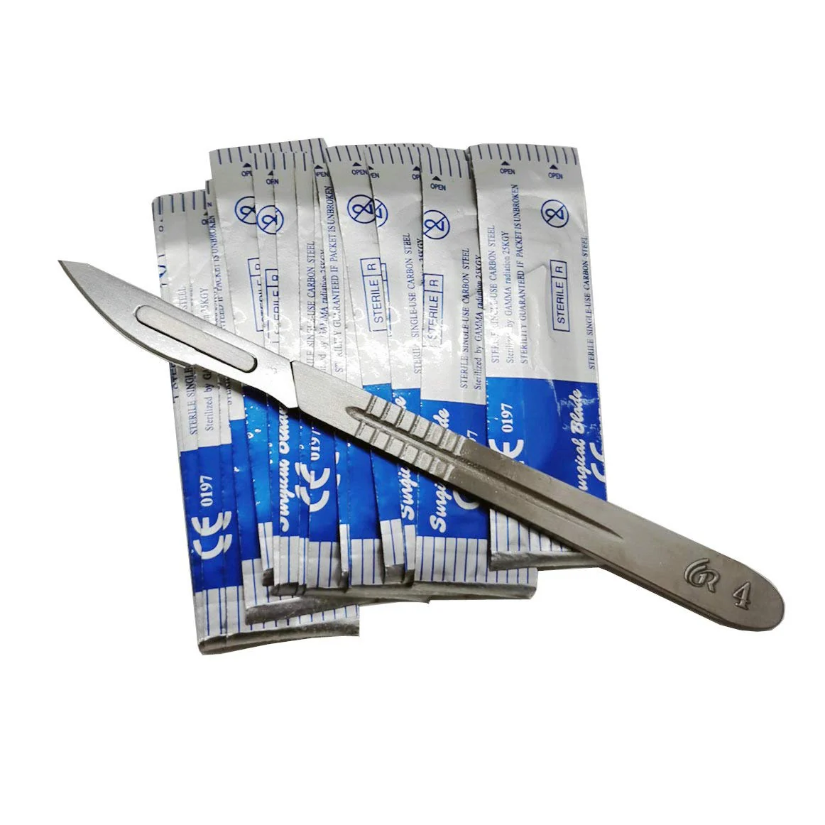 ABMRO Scalpel Blades #23 with #4 Scalpel Handle - Sterile Single Blade Razor for Dermaplaning, Dissection, Podiatry, Professional Grooming, Acne Removal, Mobile Phone Repair No.23 10pcs + No. 4 handle - Image 4