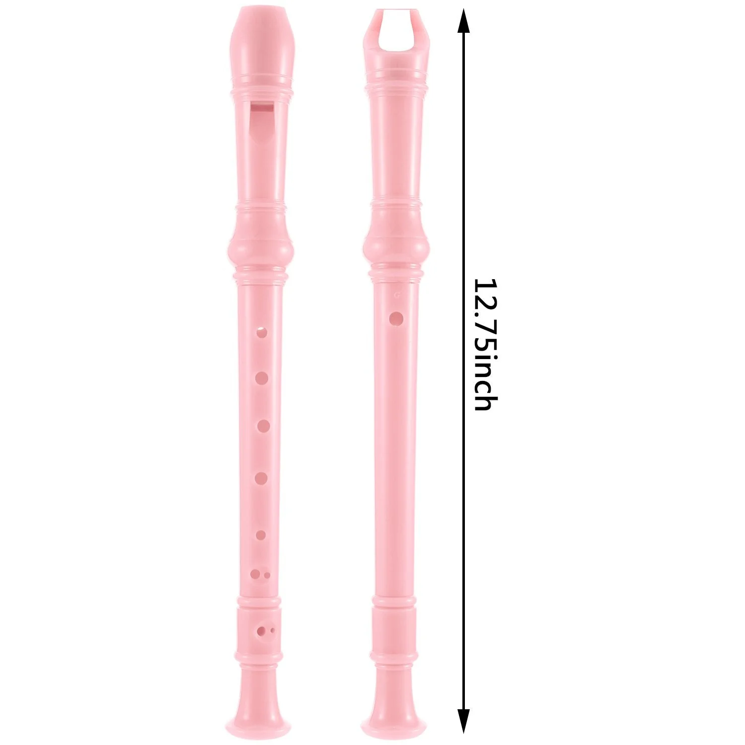 ABS Soprano Recorder German Style Key of C, with Thumb Rest Fingering Chart Cleaning Rod Black Bag Pink - Image 2
