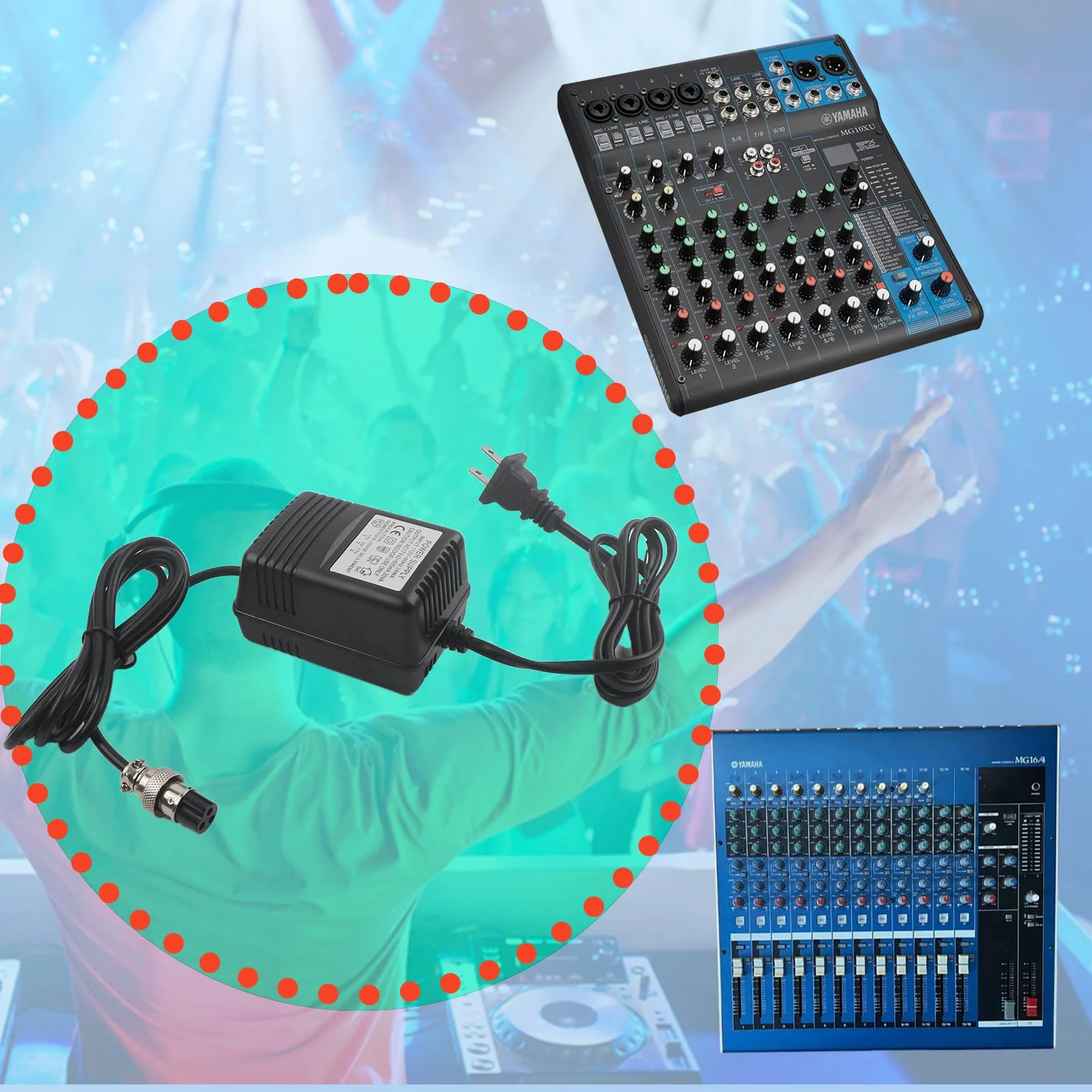 AC 17V 600mA Adapter 3-Pin Mixer Pedalboard Connector Mixing Console Mixer Power Supply for Yamaha F4/F7/6FX/MG82X - Image 2