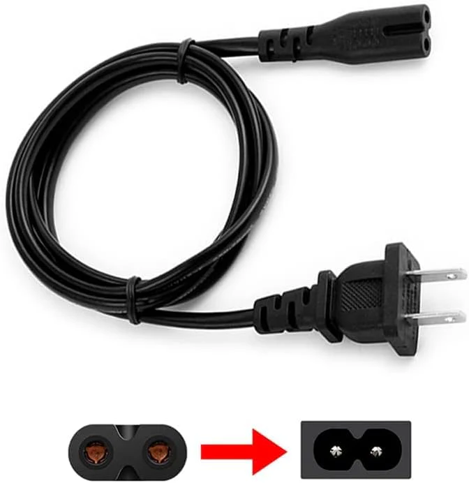 AC 2 Prong Power Cord 3FT C7 Figure 8 Replacement Power Cable for Samsung TV, LG, TCL, Roku, PS5, PS4, Xbox Game Console, Monitor and More - Image 4