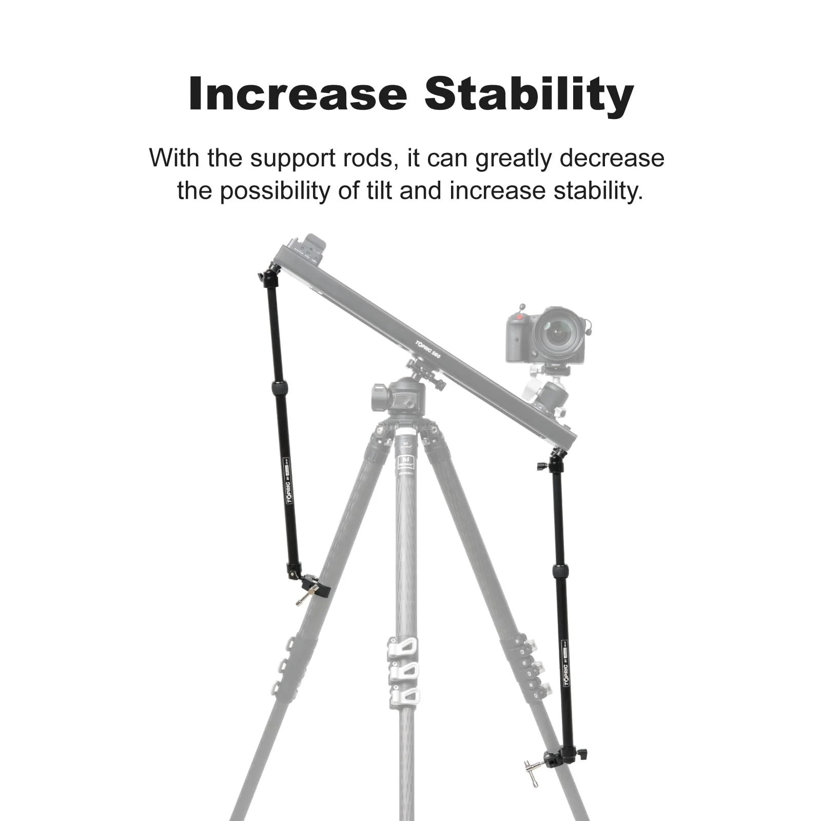 Accsoon Toprig Camera Slider Support Arm Stabilizer, Ajustable Tripod Support Arms for Increasing Stability in Aluminum Alloy, for Toprig S60 Slider - 2 Packs - Image 5