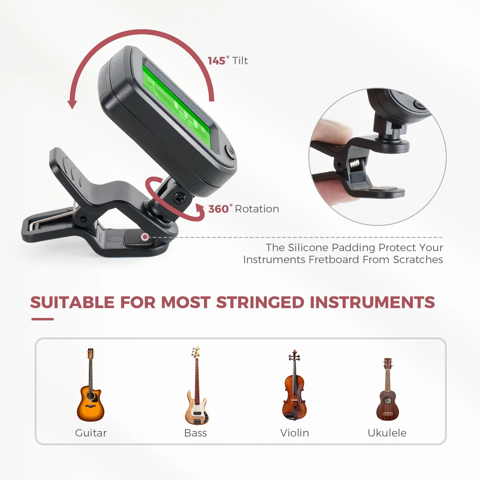 Acoustic Guitar Accessories Kit Strings Replacement Including Strings, Capo, Guitar Tuner, Picks,3-in-1 Winder, Bridge Pins, Picks for Guitar Players Beginners, 59PCS - Image 6
