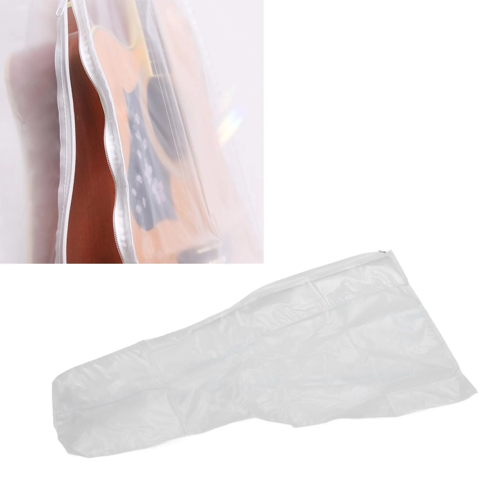 Acoustic Guitar Dust Cover, Waterproof PVC Frosted Electric Guitar Dust Cover Zippered Storage Bag, Instrument Shell for Bass Folk Classical Guitars, Clear - Image 8