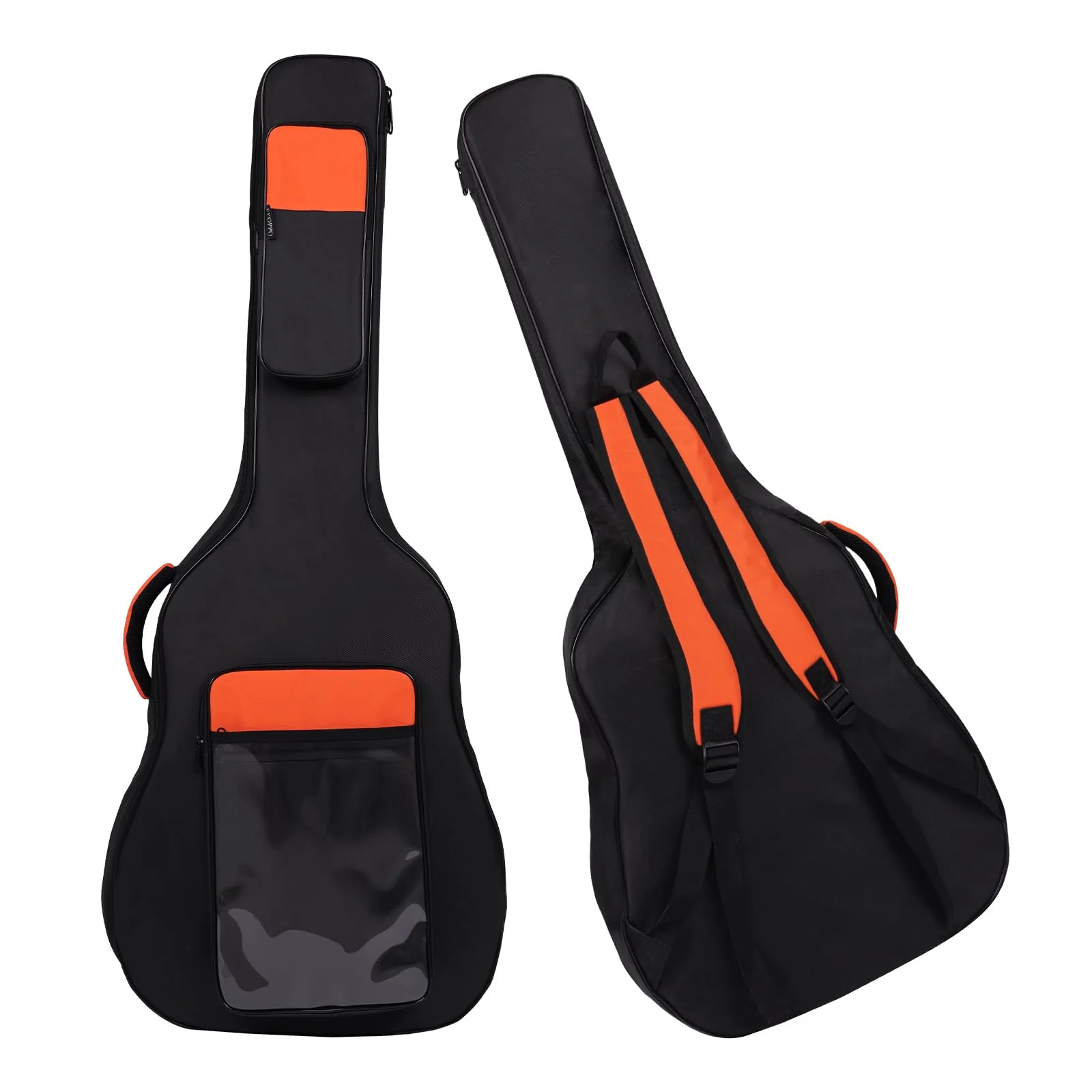 Acoustic Guitar Gig Bag Fits 40 41 42 Inch, 0.5 Inch Thick Padded for Enhanced Protection, 600D Waterproof Nylon, Soft Guitar Backpack Case with Neck Fixed Strap & Adjustable Shoulder Straps Orange (0.5 Inch)
