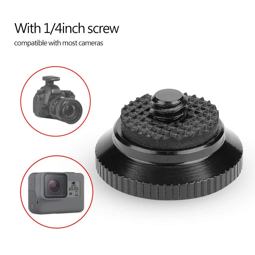 Acouto for Manfrotto Quick Release Plate Mini Aluminium Alloy Round Quick Release Plate Head 1/4 inch Screw for Manfrotto Compact Action Tripod Red - Image 3