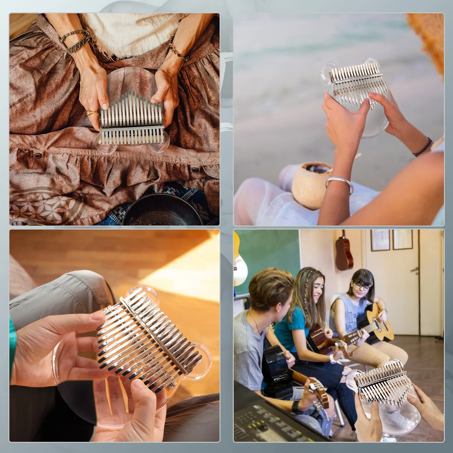 Acrylic Kalimba Thumb Piano,YUNDIE Portable 17 Keys Mbira Crystal Finger Piano, Musical Instruments Birthday Gift for Kid Adult Beginners Professional(Clear) (17 Keys) - Image 6