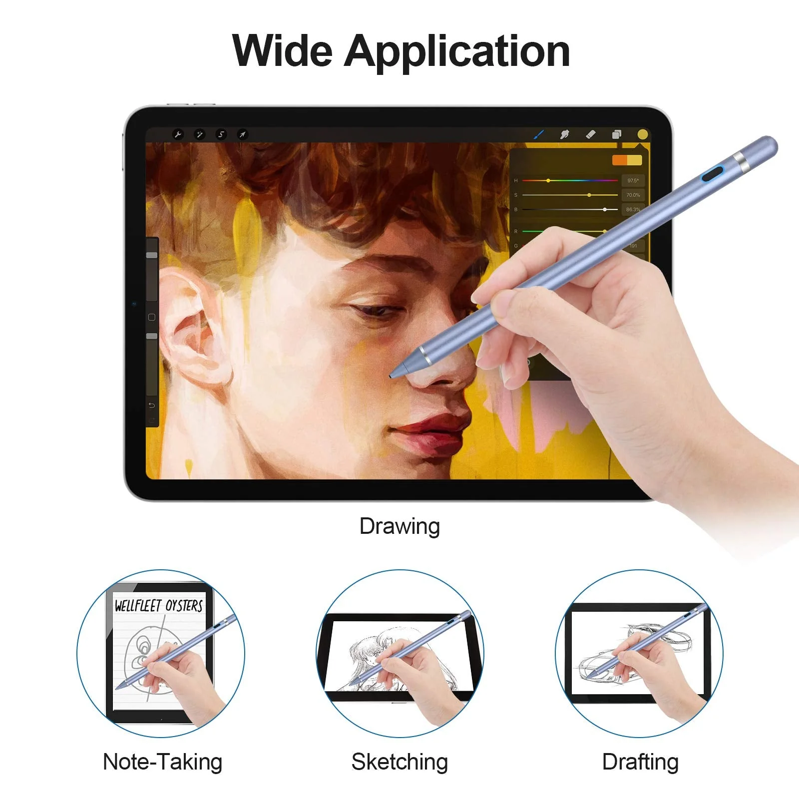 Active Stylus Pens for Touch Screens, Active Pencil Smart Digital Pens Fine Point Stylist Pen Compatible with iPhone iPad,Samsung/Android Smart Phone&Tablet Writing Drawing by maylofi (Blue) Blue - Image 6