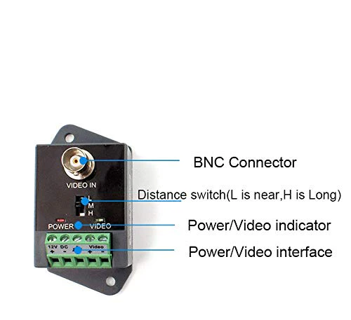 Active Video balun UTP Video Transceiver with HD-CVI-TVI-AHD-CVBS Effective Distance 1800M 1 Pack - Image 5