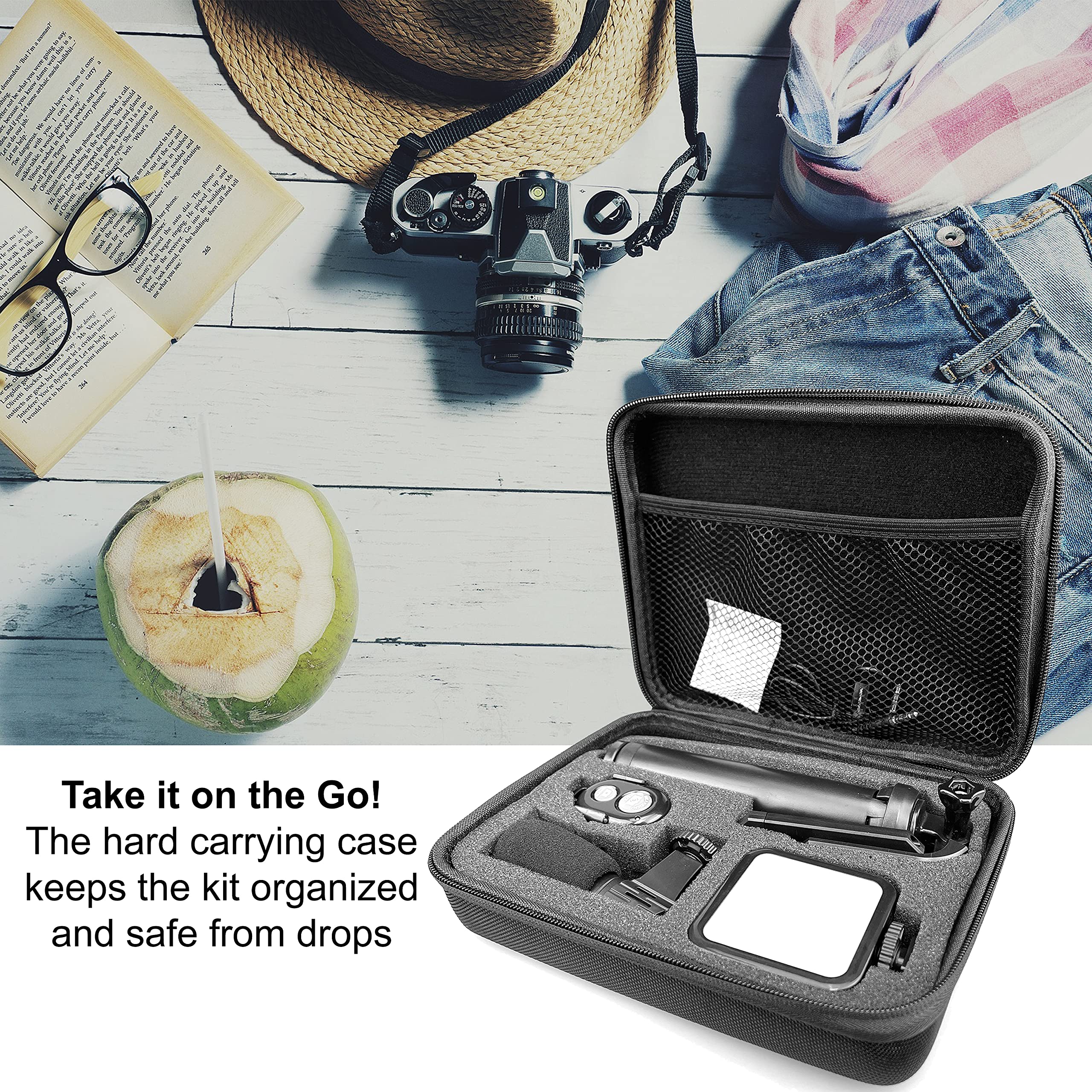 Acuvar Vlogging Kit for Smartphones, iPhones, Android, Tablets, DSLR, Cameras for Online Live Streaming, Video Conference, YouTube, Instagram TikTok 2) Selfie Stick/ Tripod Kit - Image 8