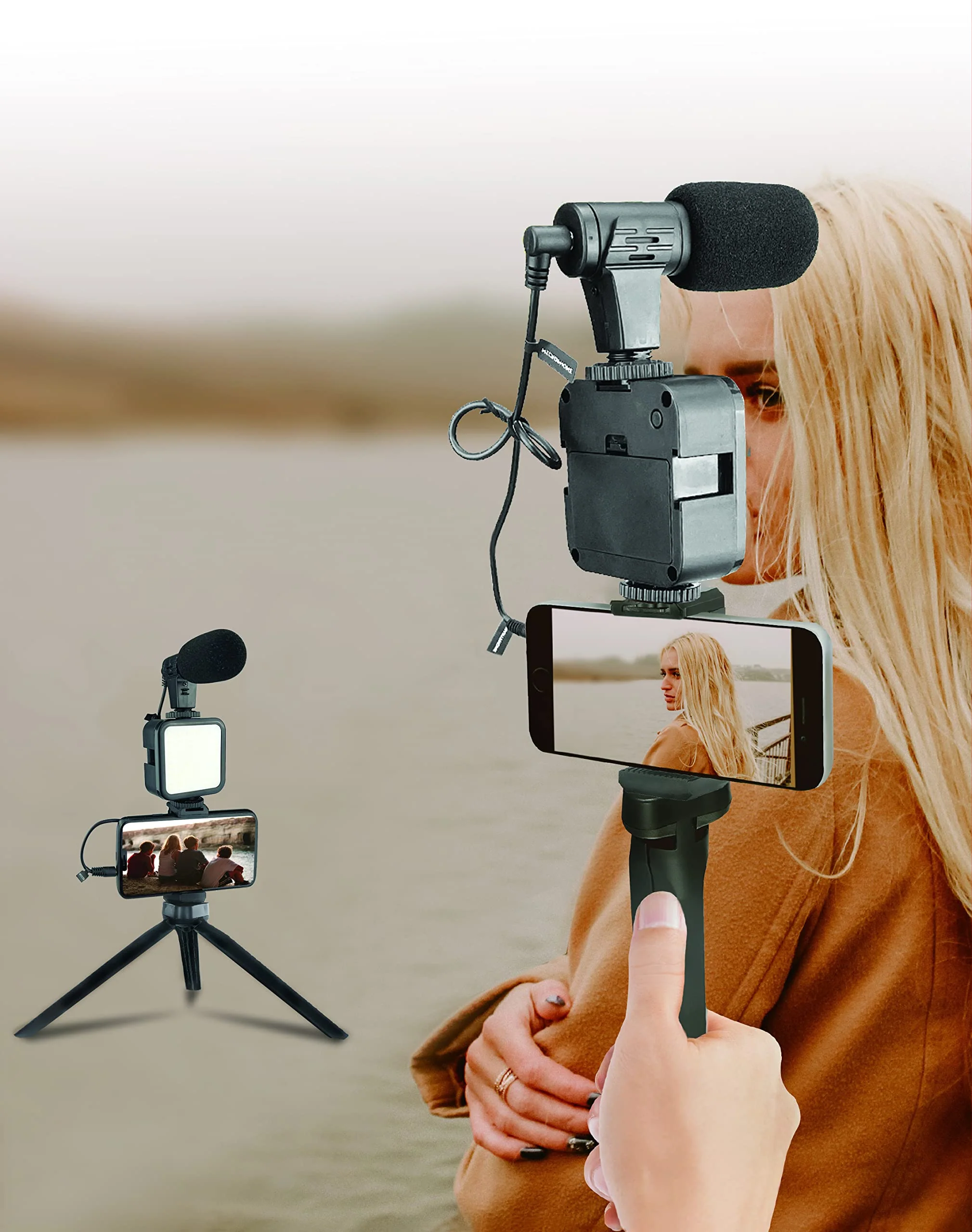 Acuvar Vlogging Kit for Smartphones, iPhones, Android, Tablets, DSLR, Cameras for Online Live Streaming, Video Conference, YouTube, Instagram TikTok 3) Starter Kit - Image 2