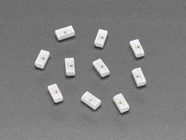 Adafruit Accessories NeoPixel Side-Light RGB LED with Integrated Driver Chip - Pack of 10 - SK6812B 4020