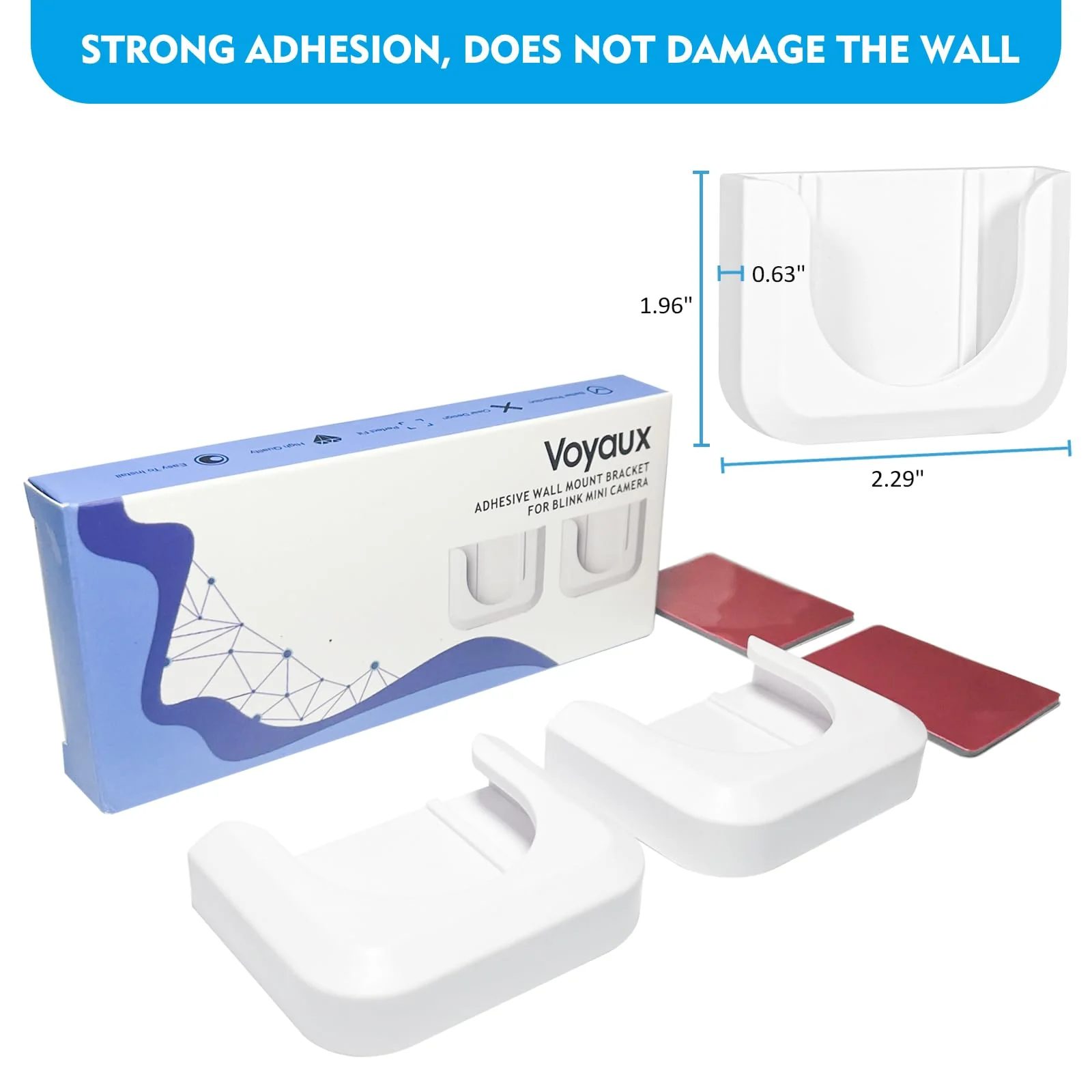 Adhesive Wall Mount Bracket for Blink Mini Indoor Camera, No Drill, No Screws, Decorate Damage-Free, Easy to Install (2 Pack) - Image 8
