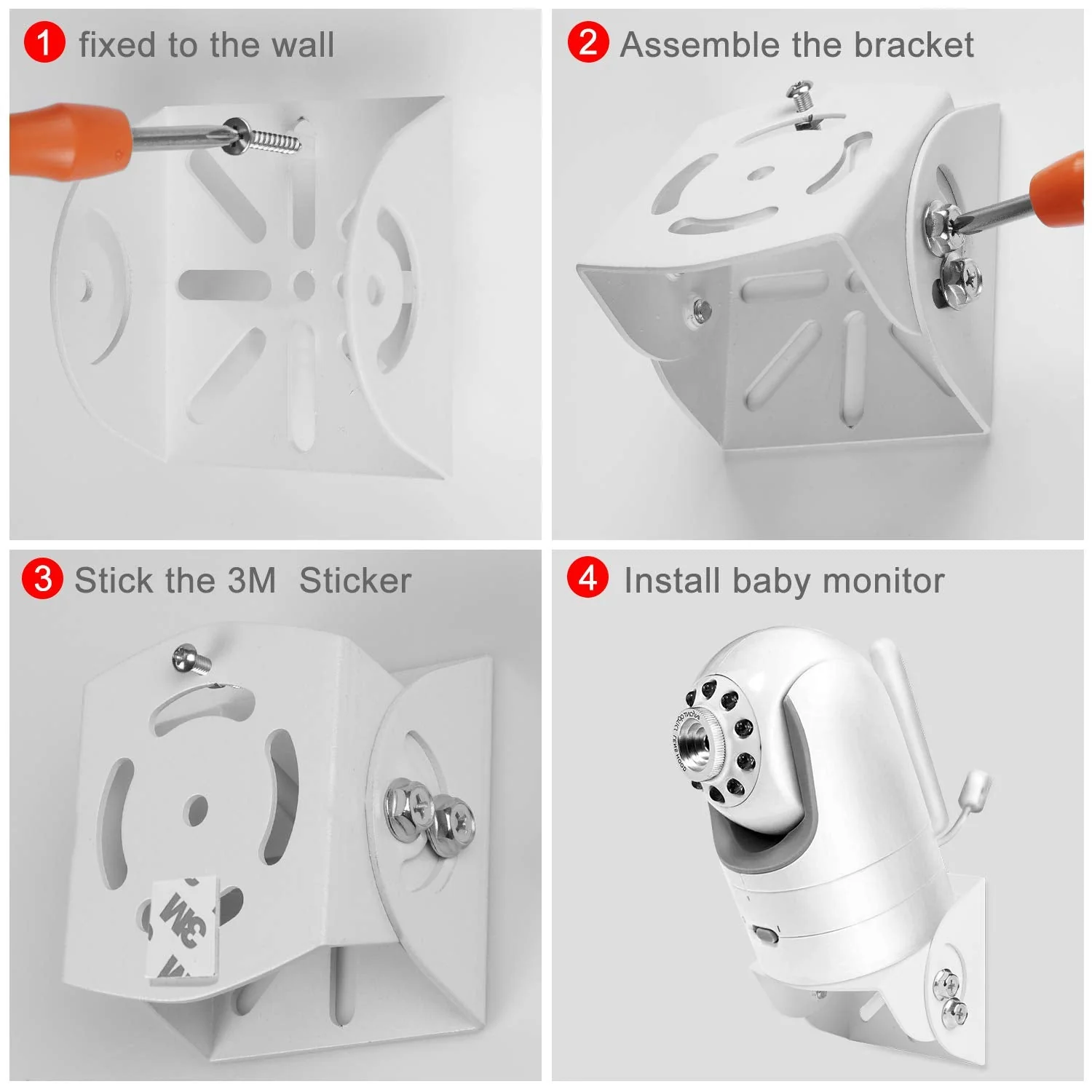 Adjustable Angle Mount for Infant Optics DXR-8, Motorola, Samsung, Babysense and Most Universal Monitors Camera, Aluminum Alloy Material - Image 5
