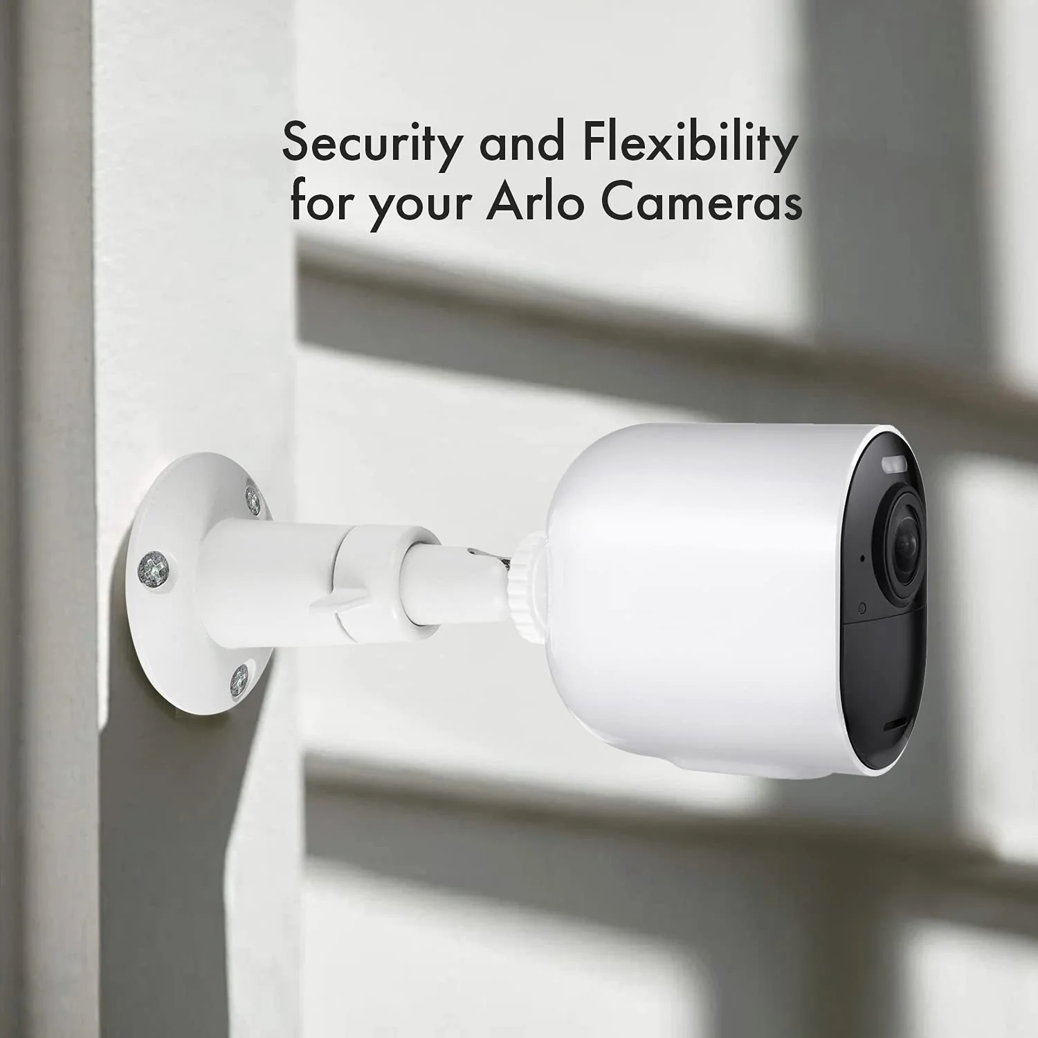 Adjustable Indoor/Outdoor Security Metal Wall Mount Compatible with Arlo Pro/Pro 2/Pro 3/Ultra/Ultra 2, & Others - Ring Stick Up Cam Battery, eufyCam E/2C, Wyze Cam Outdoor/Pan (2 Pack, White) - Image 2