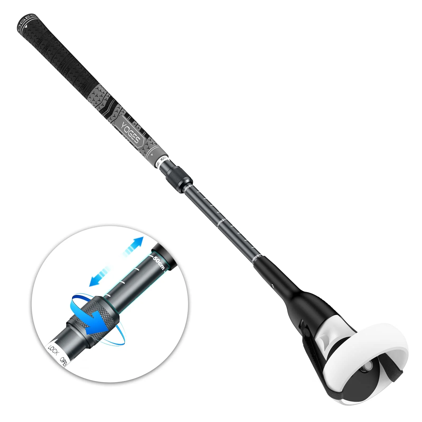 Adjustable Length VR Golf Club Handle Compatible for Oculus-Quest 2-Accessories, Virtual Reality Baseball Controller Attachment, Simulator Real Golf Game Bat Adapter for Golf+, Walkabout Mini Golf
