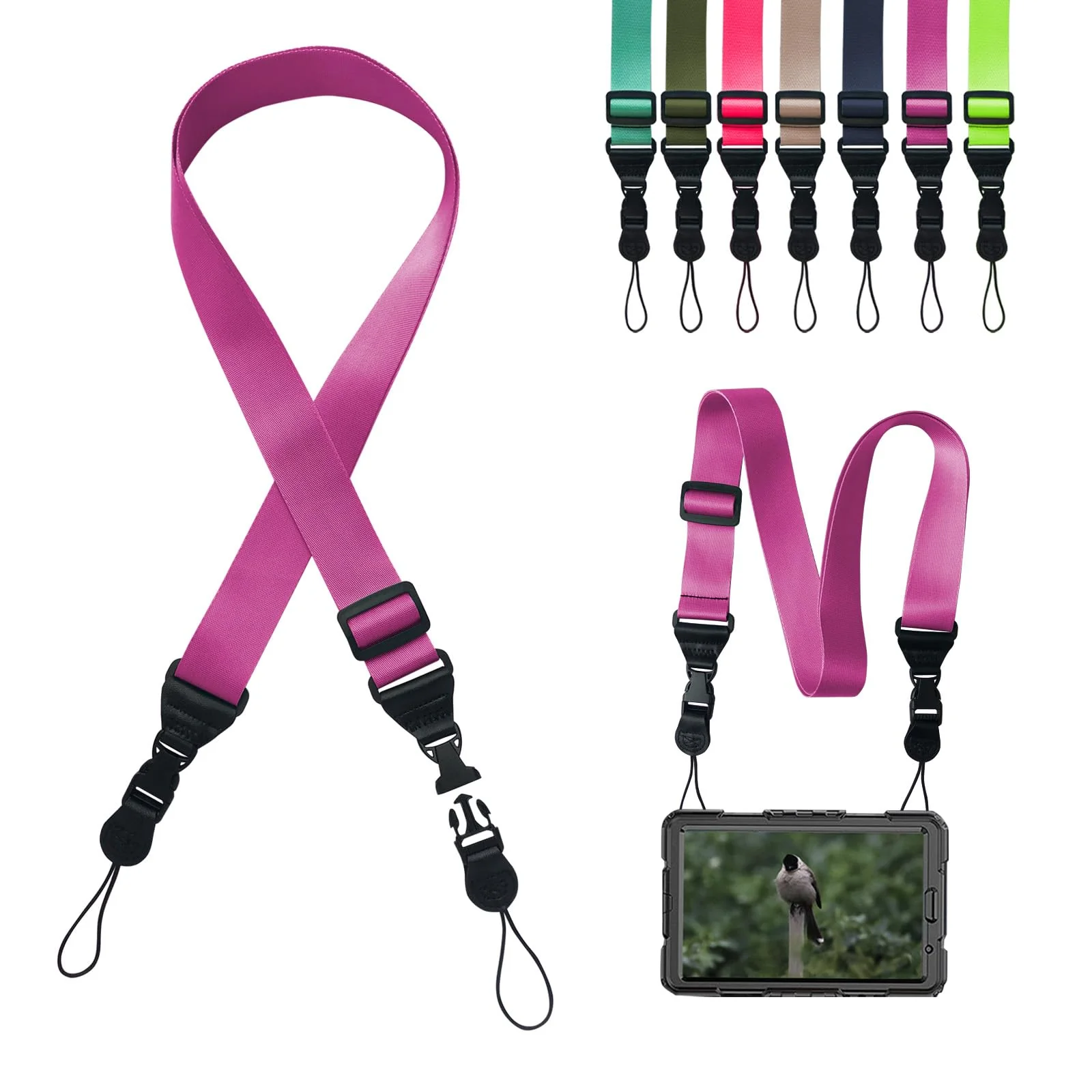 Adjustable Shoulder Strap:Comfortable iPad Strap Nylon Neck Lanyard for iPad/Samsung Tablet Case,Camera Binocular Crossbody Laptop Luggage Bag(Purple) 1 Pack-Purple