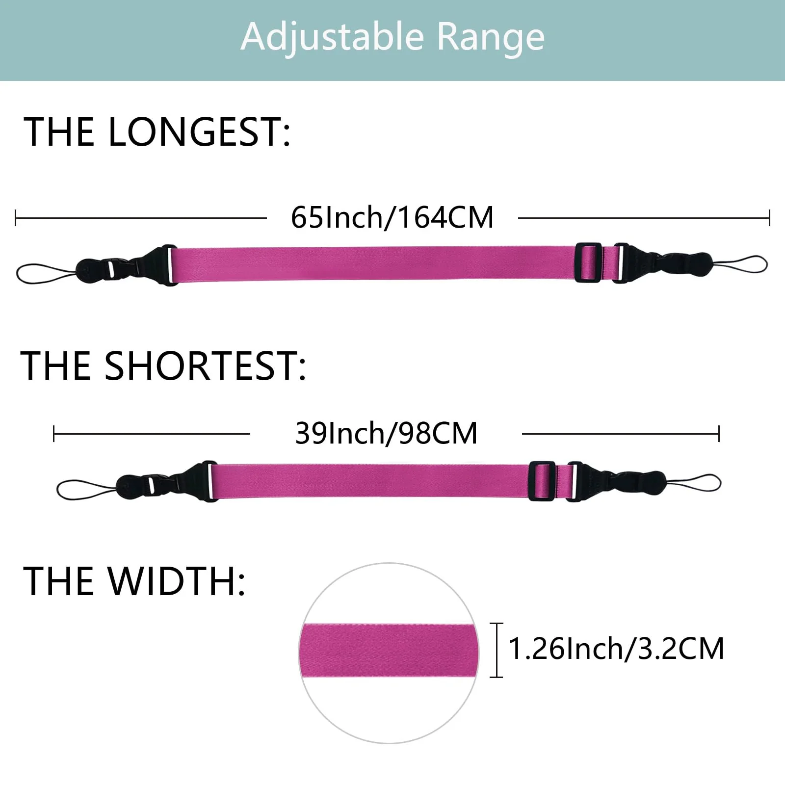 Adjustable Shoulder Strap:Comfortable iPad Strap Nylon Neck Lanyard for iPad/Samsung Tablet Case,Camera Binocular Crossbody Laptop Luggage Bag(Purple) 1 Pack-Purple - Image 2