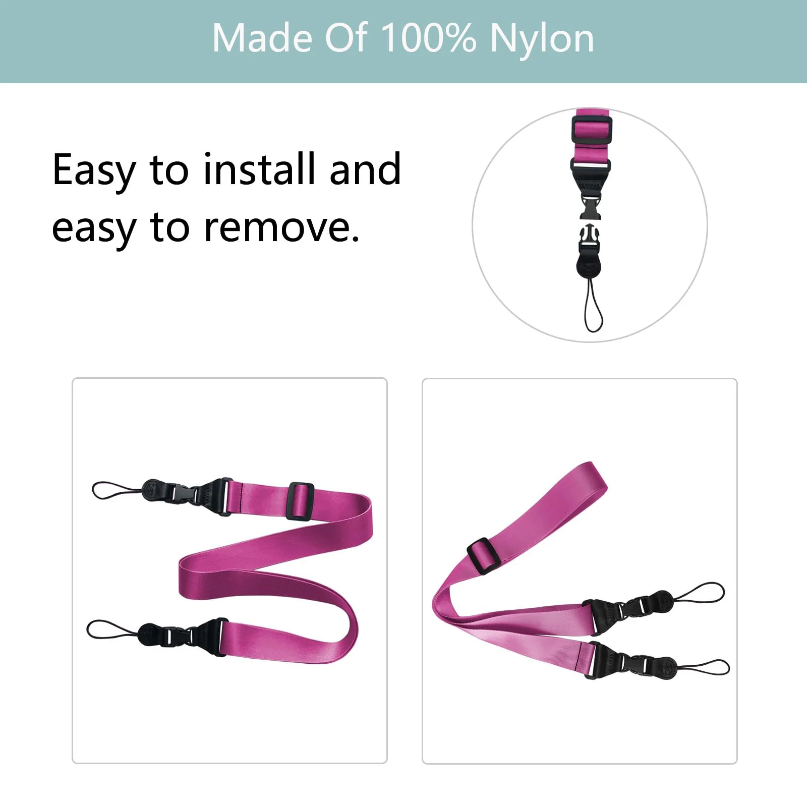 Adjustable Shoulder Strap:Comfortable iPad Strap Nylon Neck Lanyard for iPad/Samsung Tablet Case,Camera Binocular Crossbody Laptop Luggage Bag(Purple) 1 Pack-Purple - Image 6