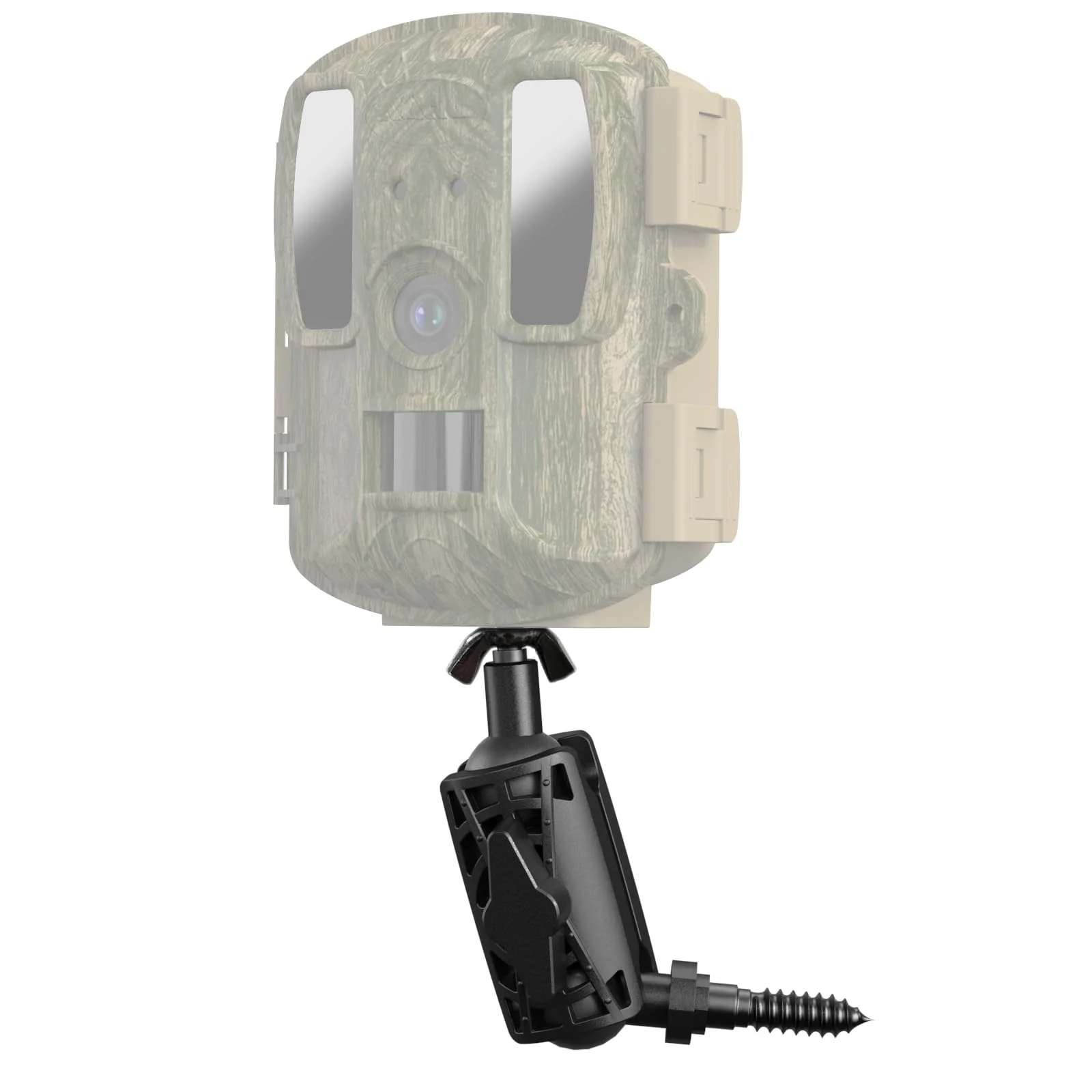 Adjustable Trail Camera Tree Mount: Game Camera Outdoor Mounting Bracket Holder with Double 360° Swivel Tilt Ball Joints, 1 Pack