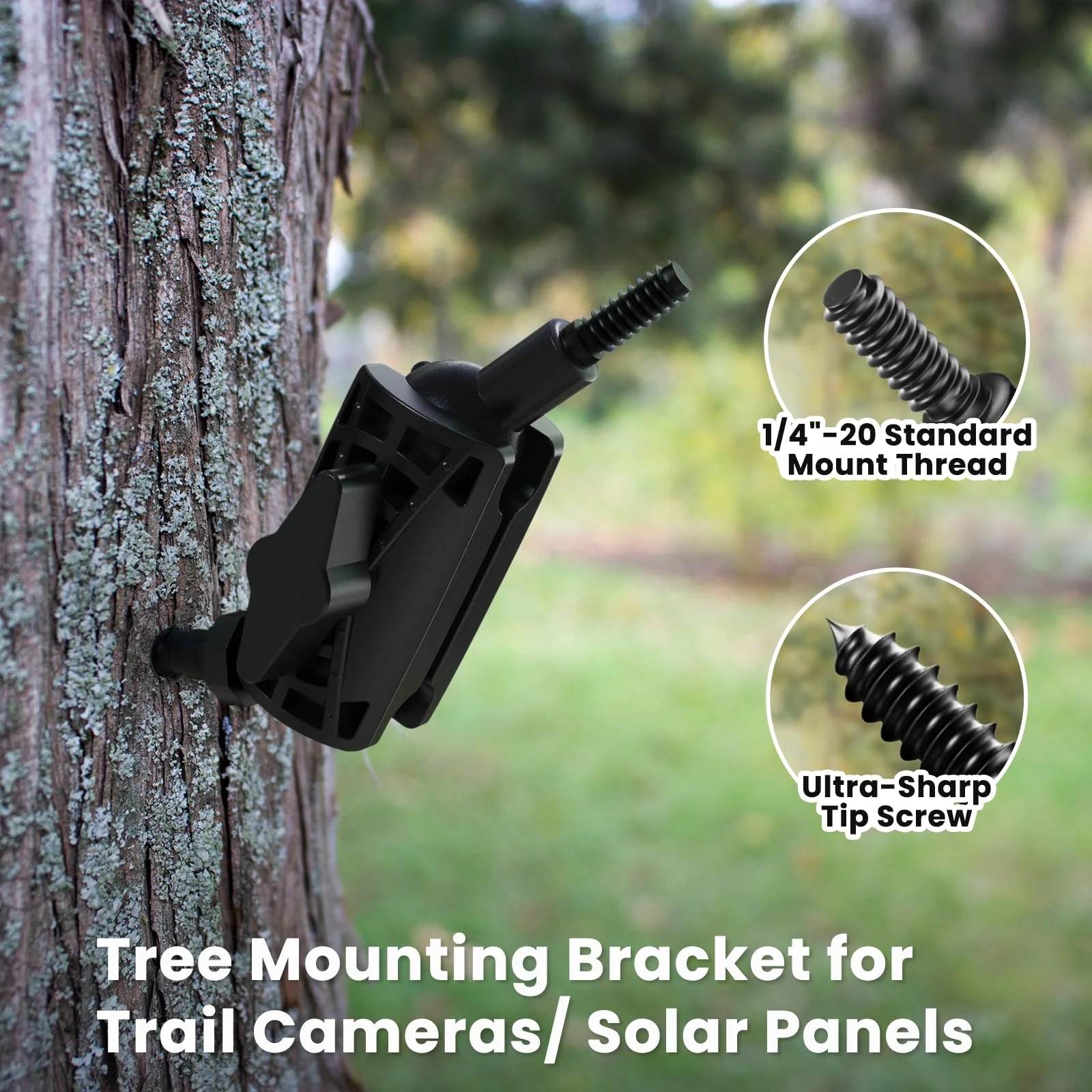 Adjustable Trail Camera Tree Mount: Game Camera Outdoor Mounting Bracket Holder with Double 360° Swivel Tilt Ball Joints, 1 Pack - Image 3