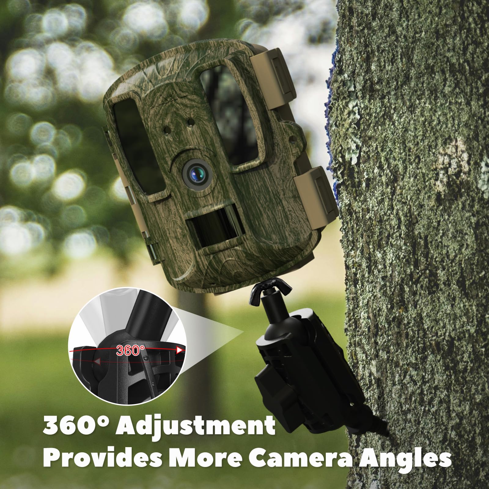 Adjustable Trail Camera Tree Mount: Game Camera Outdoor Mounting Bracket Holder with Double 360° Swivel Tilt Ball Joints, 1 Pack - Image 5