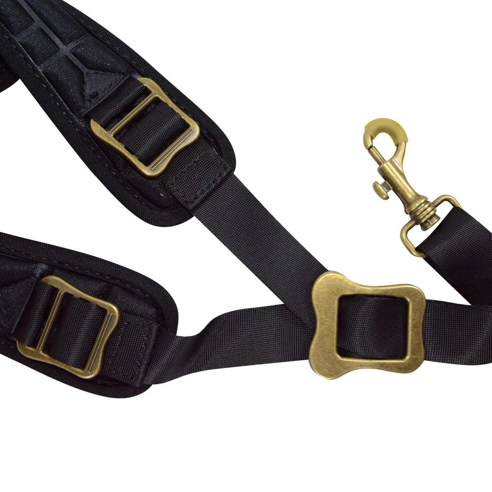 adorence Padded Saxophone Neck Strap - Comfortable Sax Strap with Breathable, Removable & Washable Neck Strap Cushion - H04 Black Darkblack - Image 5