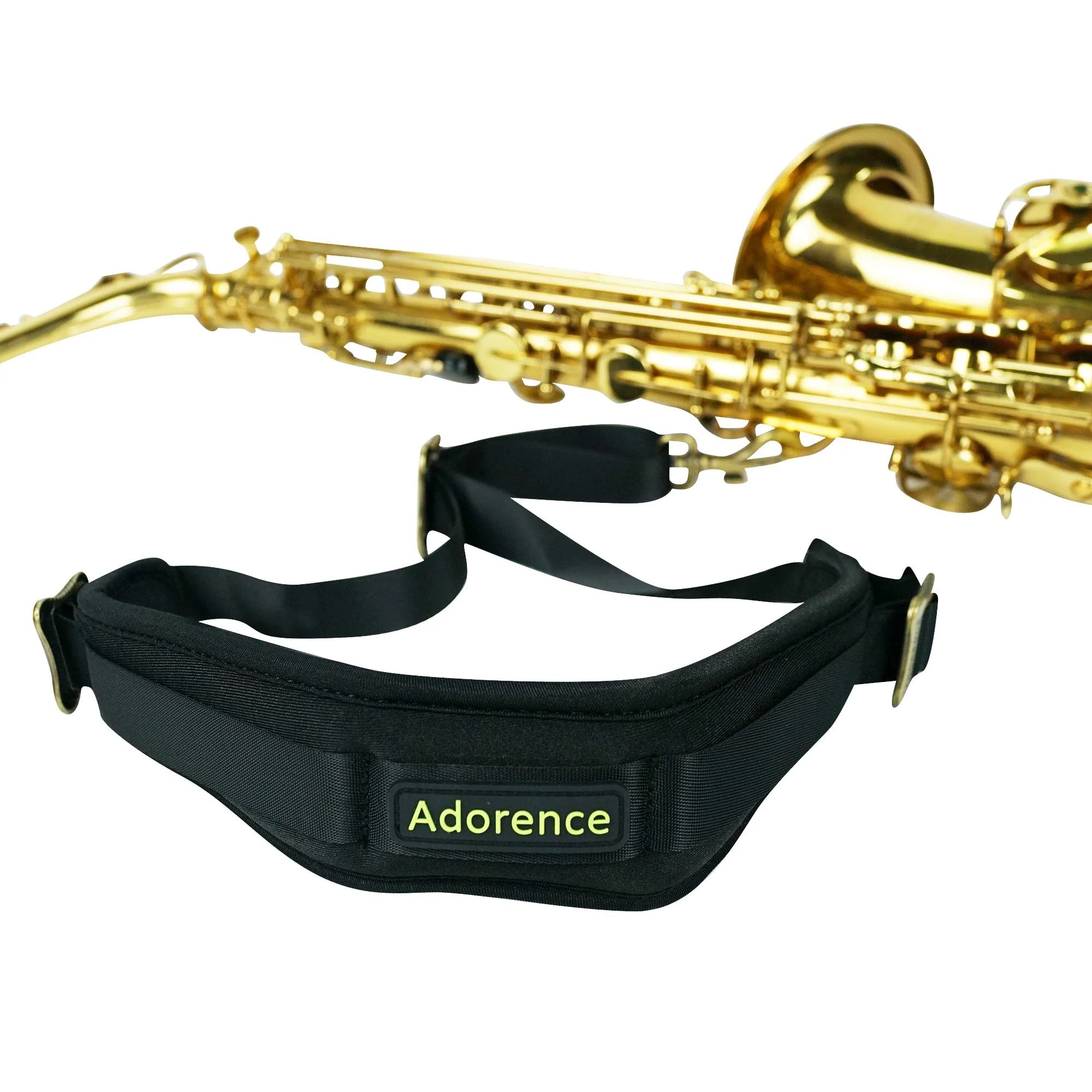 adorence Saxophone Neck Strap with Cushioned Padding & Swivel Metal Hook - Comfortable Sax Strap for Tenor, Alto- Black, Metal Adjuster Black-adjuster - Image 6