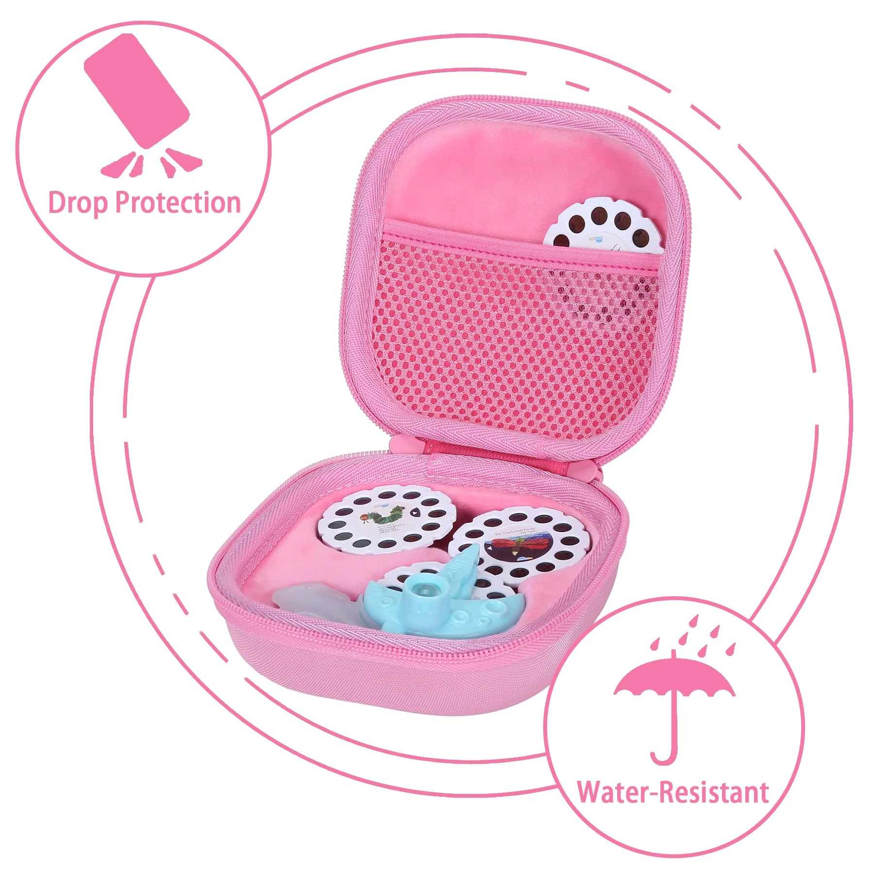 Aenllosi Hard Carrying Case Replacement for Moonlite Mini Projector Gift Pack fits upto 20 Storybook Reels,Storybook Projector Organizer Pink - Image 3