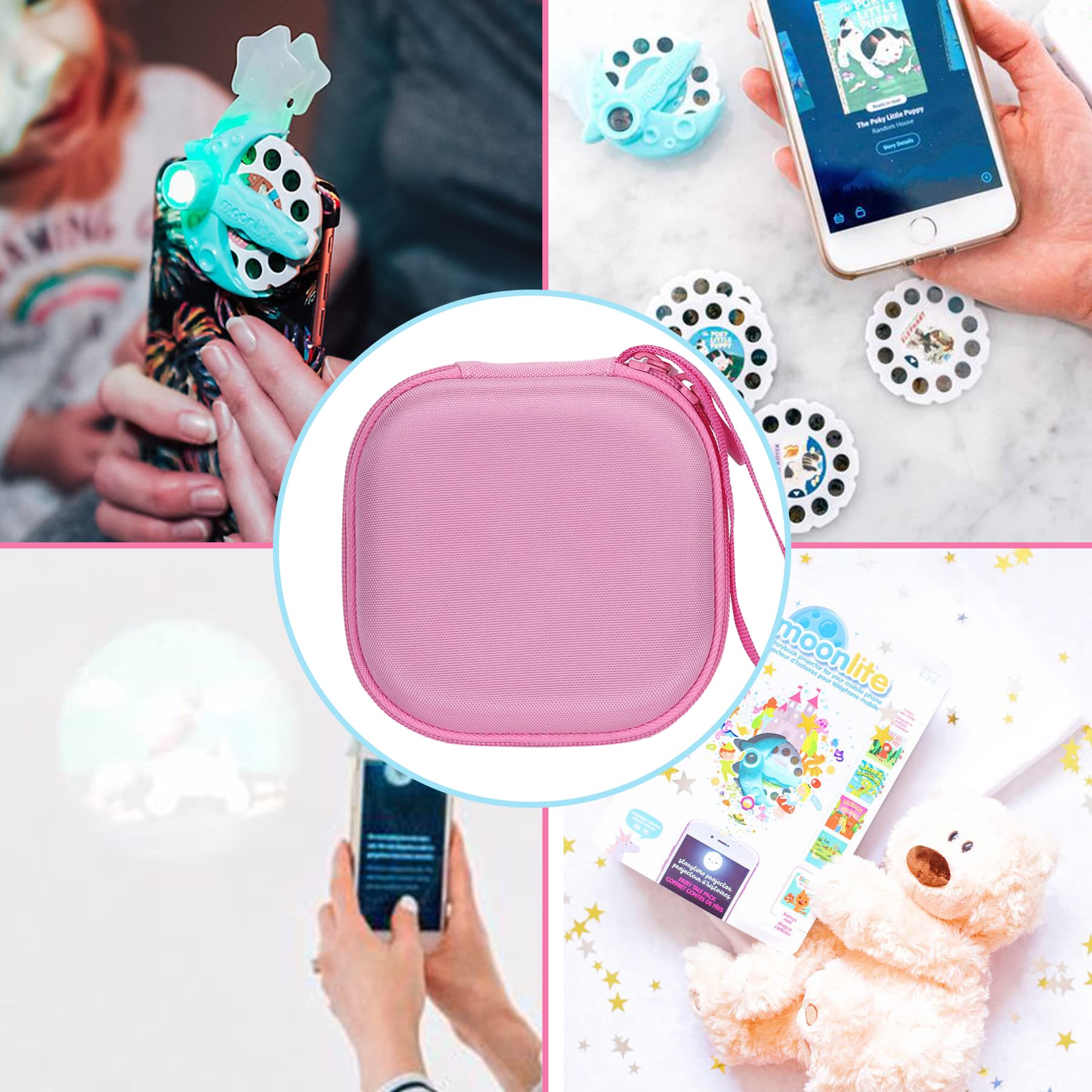 Aenllosi Hard Carrying Case Replacement for Moonlite Mini Projector Gift Pack fits upto 20 Storybook Reels,Storybook Projector Organizer Pink - Image 7