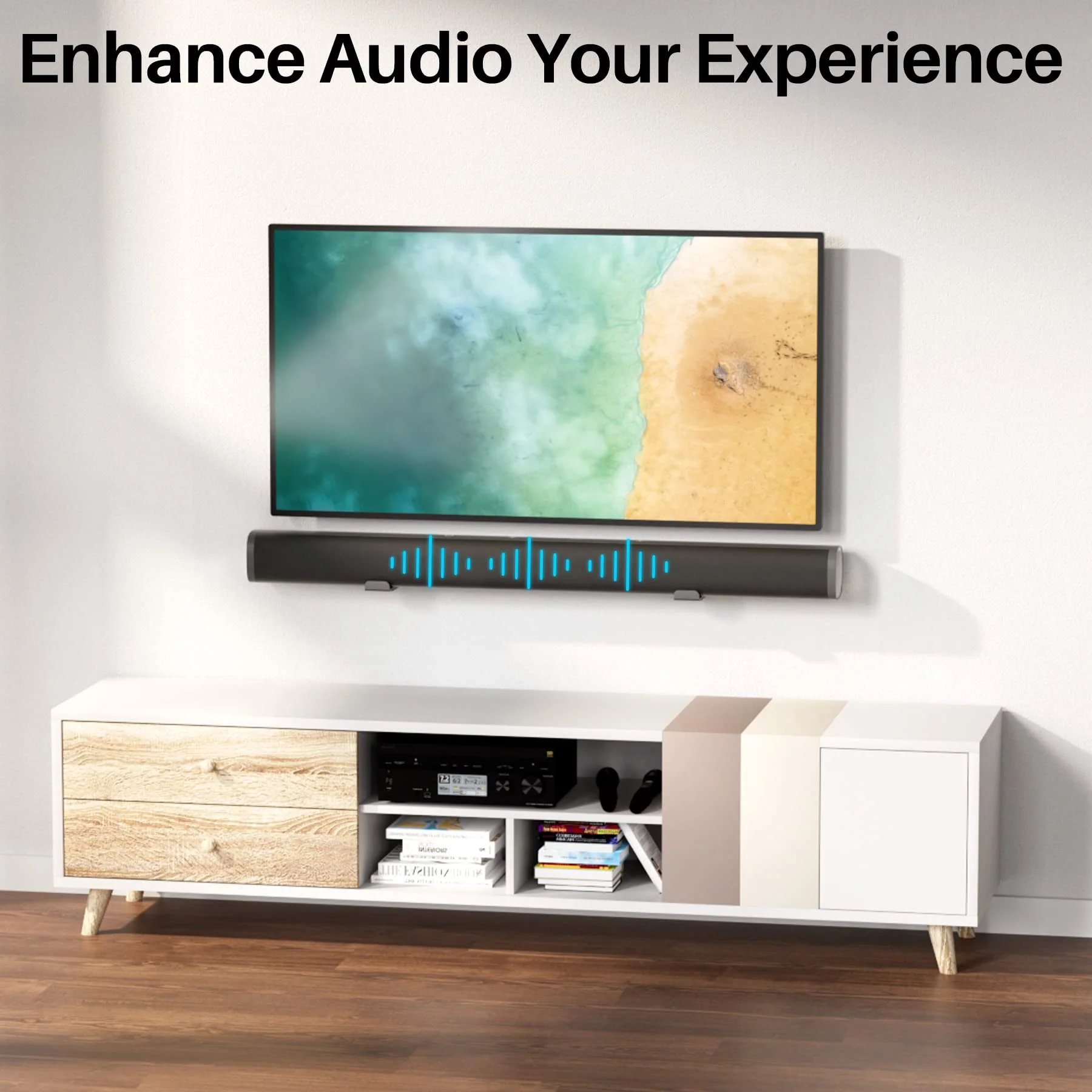 AENTGIU Sound Bar Wall Mount Bracket Universal Speaker Mounting Shelf Adjustable (3.4"-5.8") for Samsung, Vizio, Lg, Sony, JBL, Bose Soundbar Mount with Hardware Kit 1 Set - Image 2