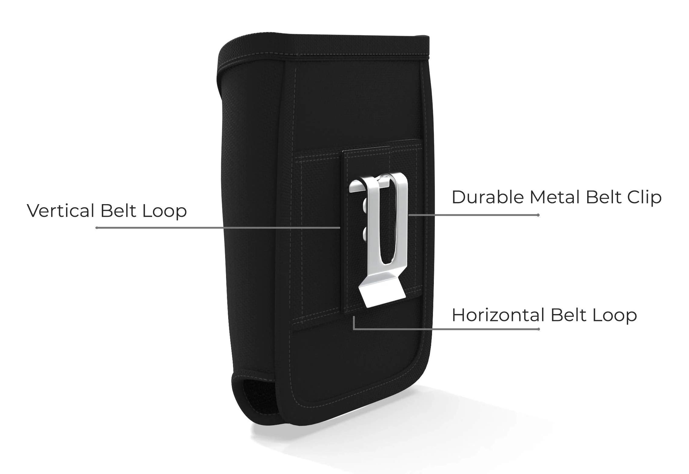 Agoz Barcode Scanner Holster for Zebra TC50, TC51, TC52, TC55, TC56, TC57, TC20, TC21, TC25, TC26 to fit with Handheld Grip Trigger, Rugged Carrying Case Pouch, Cover with Metal Clip & Belt Loops - Image 3