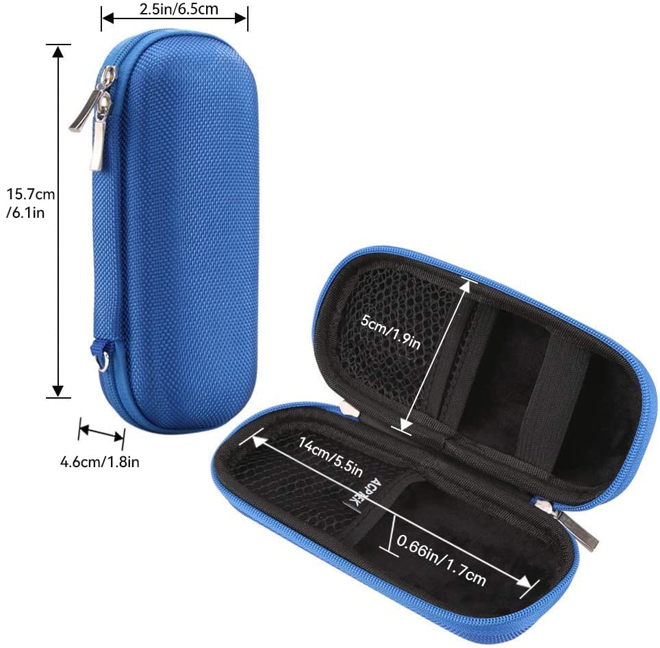 AGPTEK Carrying Case, EVA Zipper Carrying Hard Case Cover for Digital Voice Recorders, MP3 Players, USB Cable, Earphones-Bose QC20, Memory Cards, U Disk, Blue - Image 4