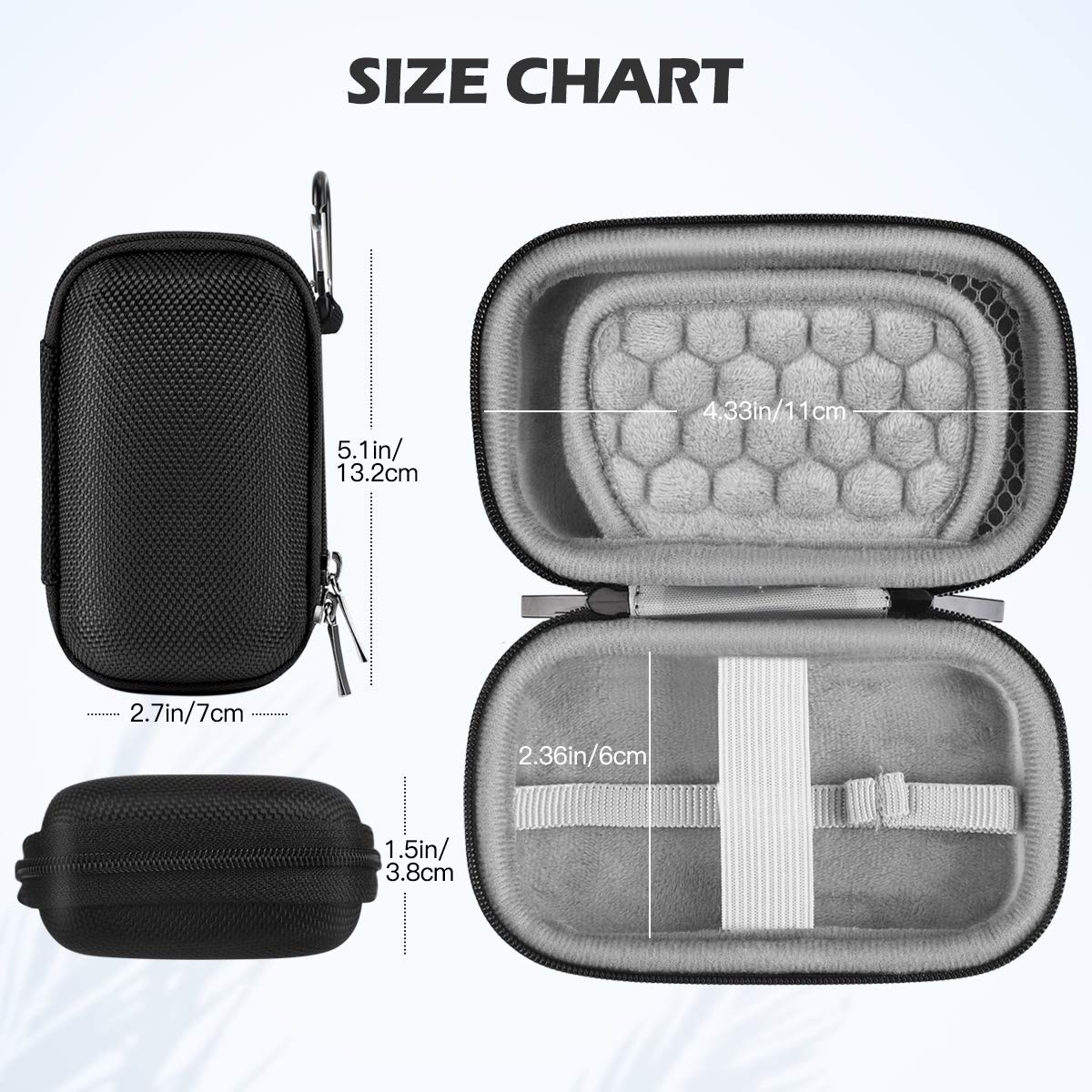 AGPTEK MP3 MP4 Player Case for 2.4 inch MP3 Player, for Gracioso/for ChenFec/for Safuciiv/for RUIZU/for Aiworth and Other MP3 Players Under 2.4 inch, Portable Case with Metal Carabiner Clip 2,4 pouces Black - Image 6