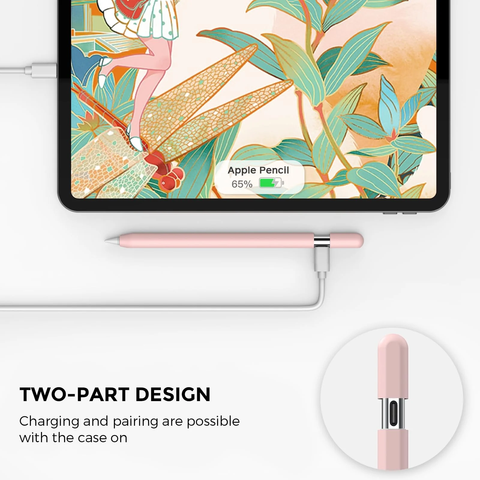 AhaStyle Silicone Case for Apple Pencil (USB-C) 2023 Ultra Thin Protective Cover Skin Apple Pencil Sleeve Anti-Slip Grip Compatible with Apple Pencil USB C (Pink) 1 Pack Pink - Image 3