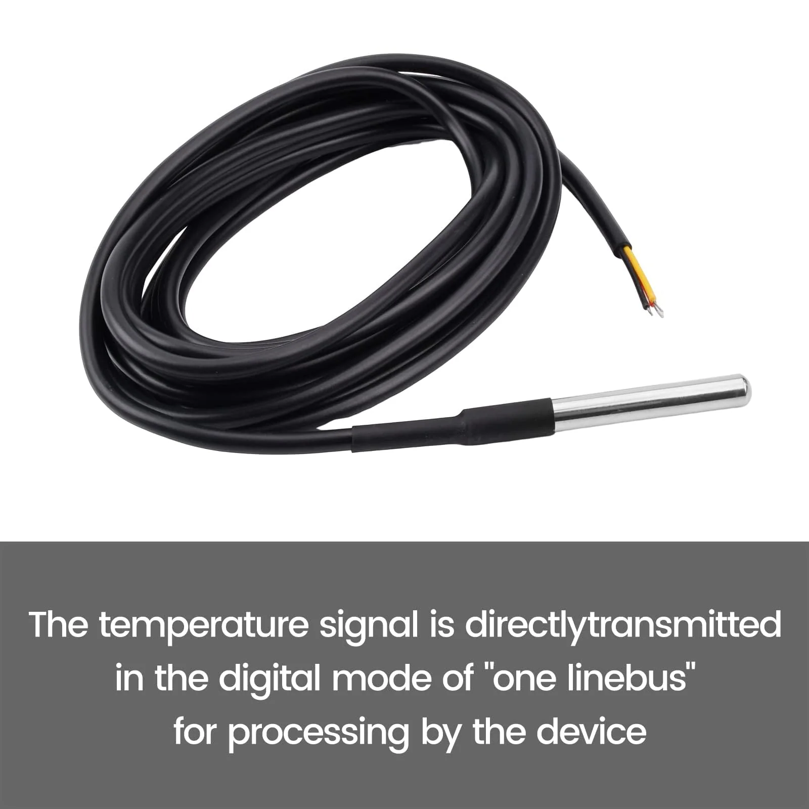 Aideepen 5 Pieces 5 m Digital Stainless Steel Temperature Sensor, Waterproof Temperature Sensor, Compatible with Arduino and Raspberry Pi, Includes E-Book, Compatible with Shelly - Image 5