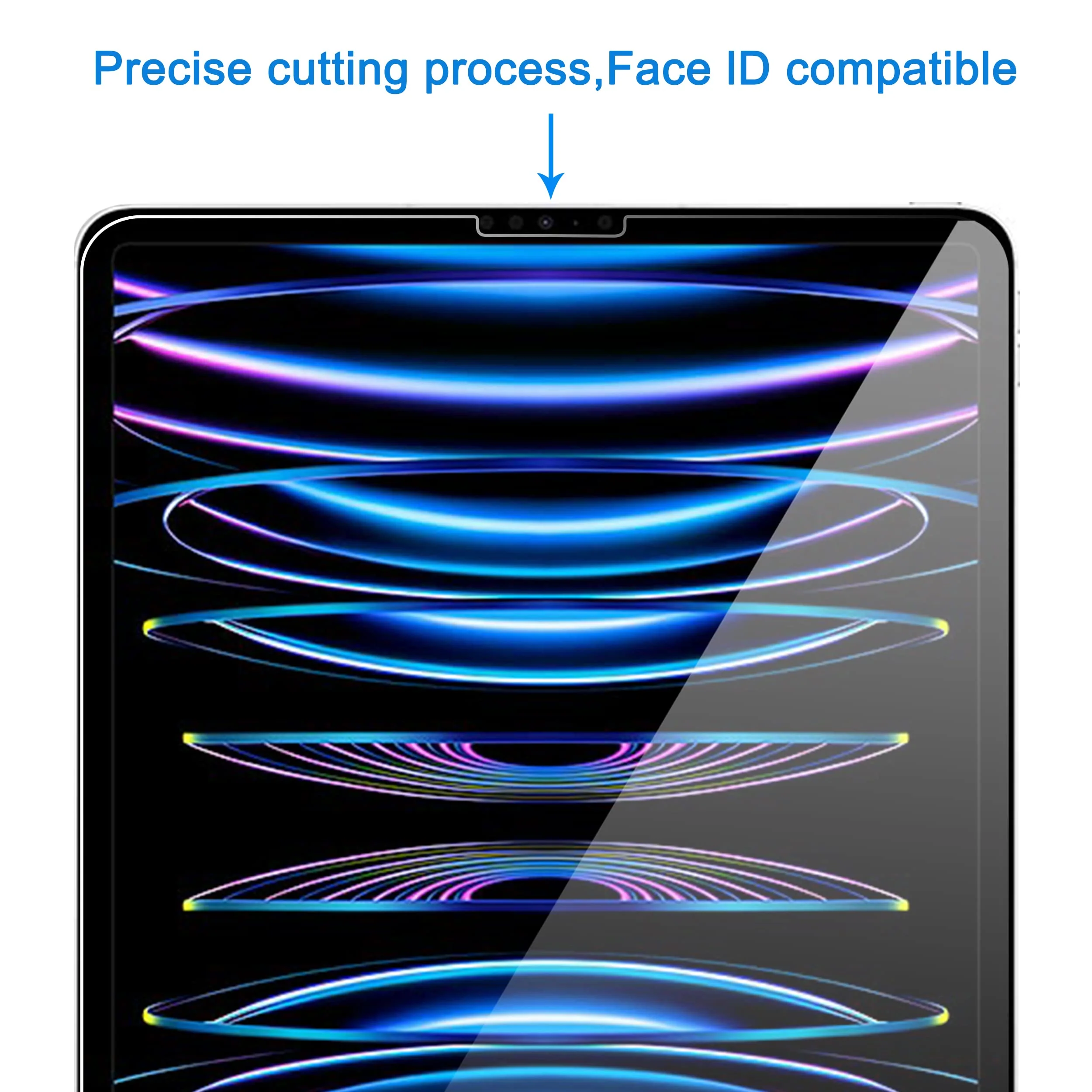 Ailun 2 Pack Screen Protector for iPad Pro 12.9 Inch Display [2022 & 2021 & 2020 & 2018 Release] Tempered Glass [Face ID & Apple Pencil Compatible] Ultra Sensitive Case Friendly [2 Pack] - Image 3