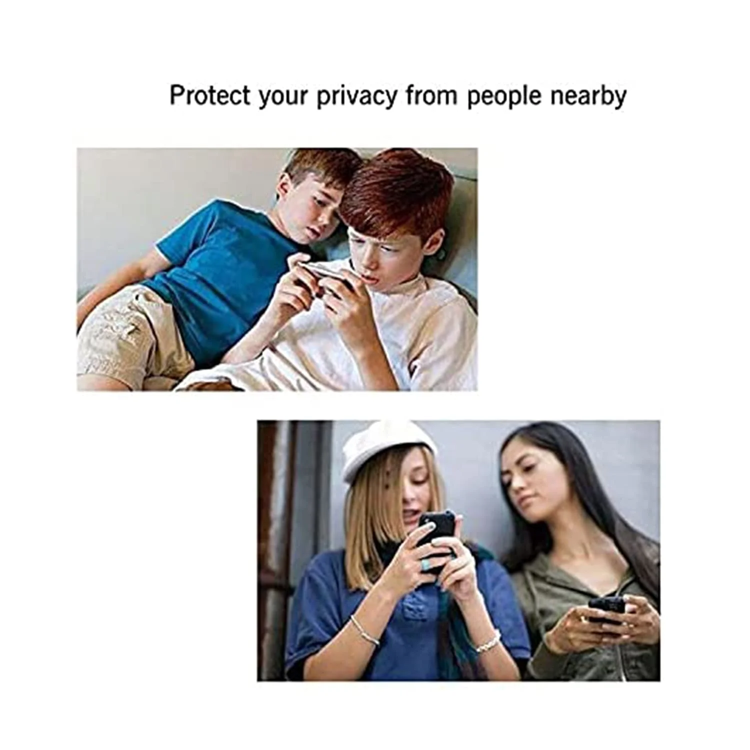Ailun 2Pack Privacy Screen Protector for iPhone 13 [6.1 inch] + 2 Pack Camera Lens Protector, Anti Spy Private Tempered Glass Film,[9H Hardness] - HD [Black][4 Pack] iPhone 13-6.1 Inch - Image 4