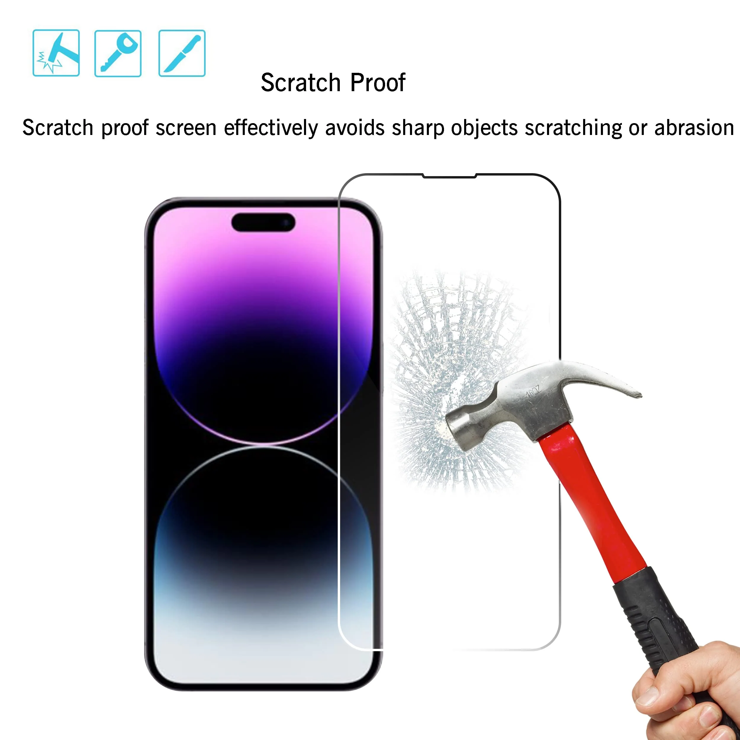 Ailun 3 Pack Screen Protector for iPhone 14 Pro Max [6.7 inch] + 3 Pack Camera Lens Protector,Sensor Protection,Dynamic Island Compatible,Case Friendly Tempered Glass Film,[9H Hardness] - HD iPhone 14 Pro Max-6.7 inch - Image 5