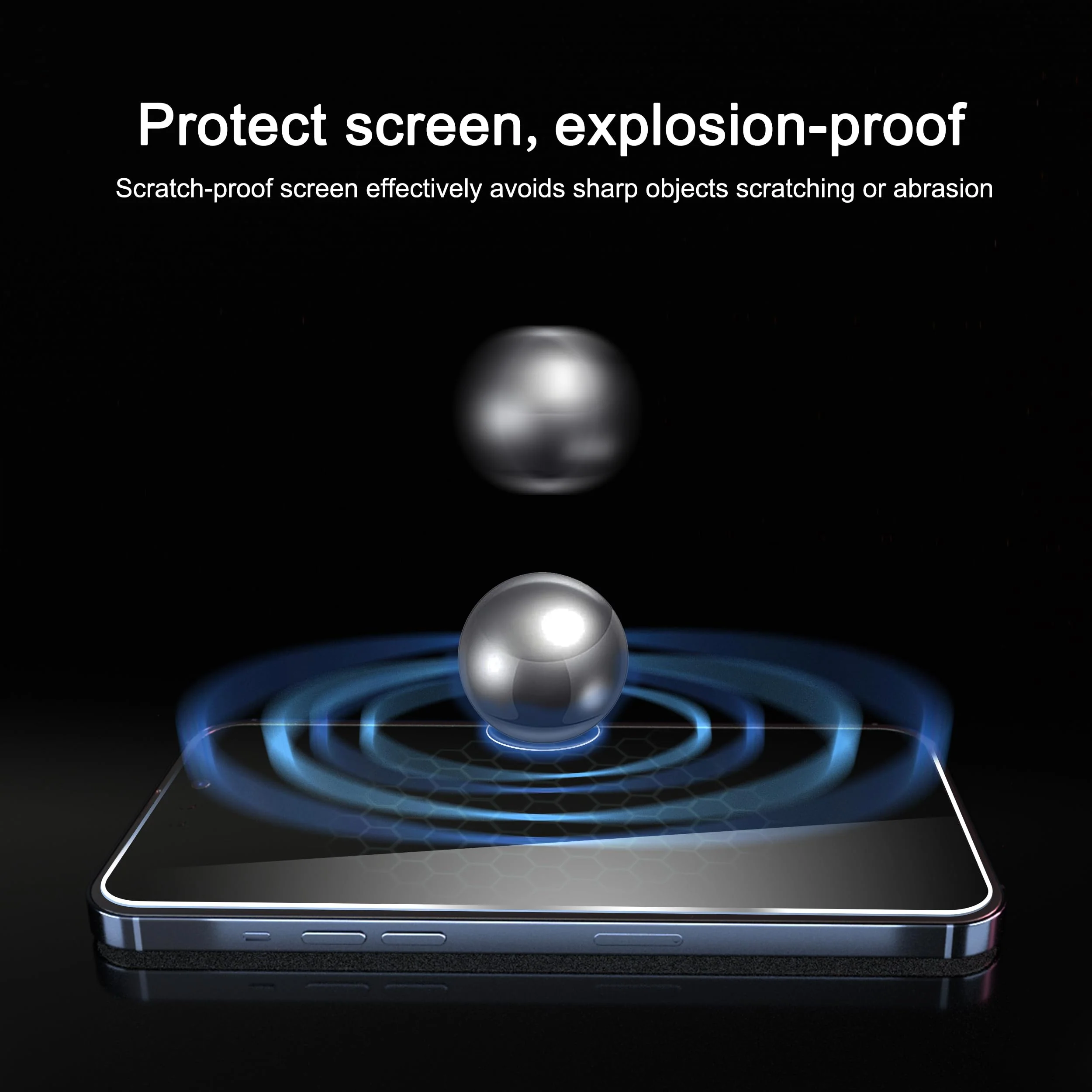 Ailun 3Pack Privacy Screen Protector for iPhone 15 Pro Max [6.7 inch]+3Pack Camera Lens Protector,Sensor Protection,Dynamic Island Compatible,Anti Spy Tempered Glass[9H Hardness]-HD[Black][6 Pack] iPhone 15 Pro Max-6.7 Inch - Image 4