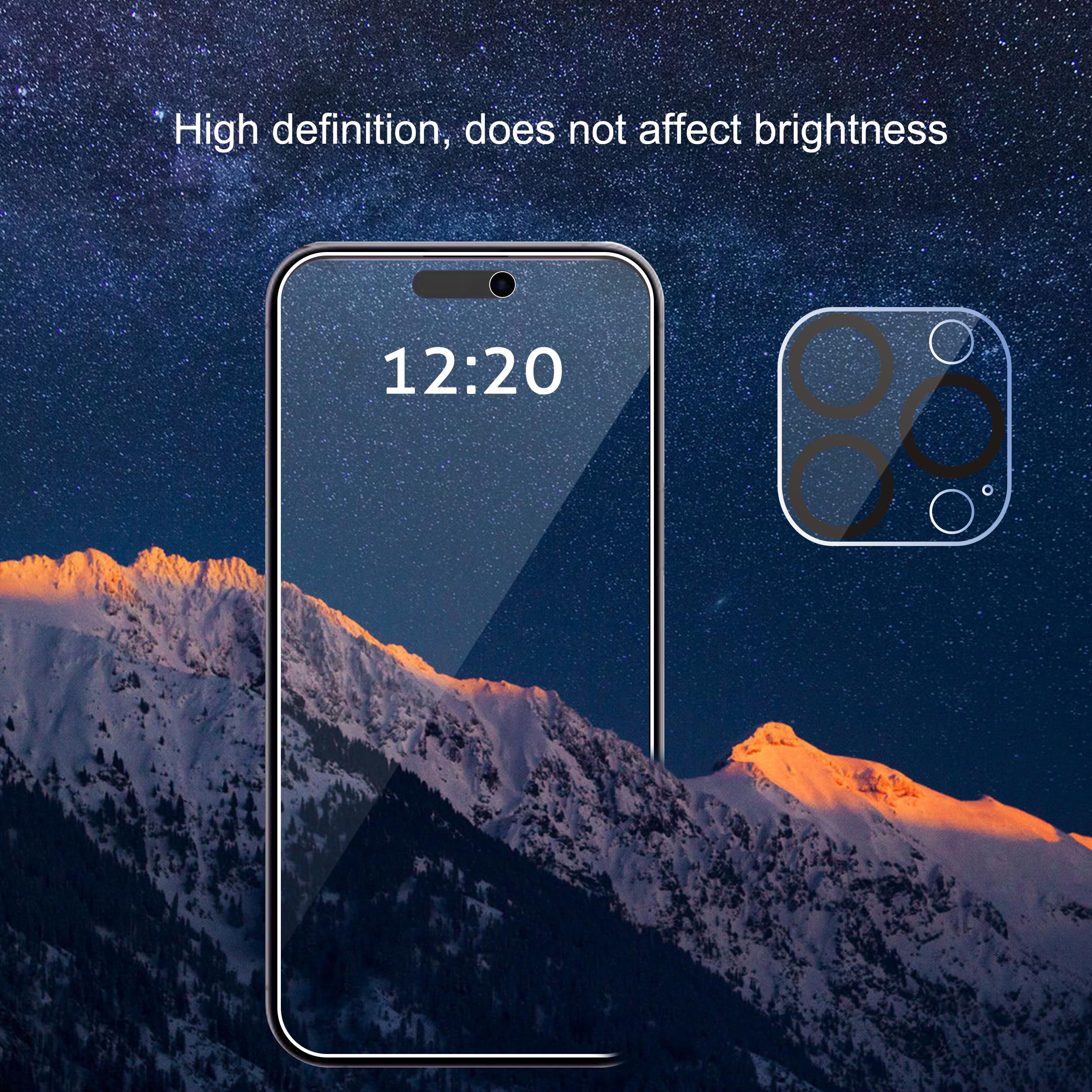 Ailun 3Pack Privacy Screen Protector for iPhone 15 Pro Max [6.7 inch]+3Pack Camera Lens Protector,Sensor Protection,Dynamic Island Compatible,Anti Spy Tempered Glass[9H Hardness]-HD[Black][6 Pack] iPhone 15 Pro Max-6.7 Inch - Image 6