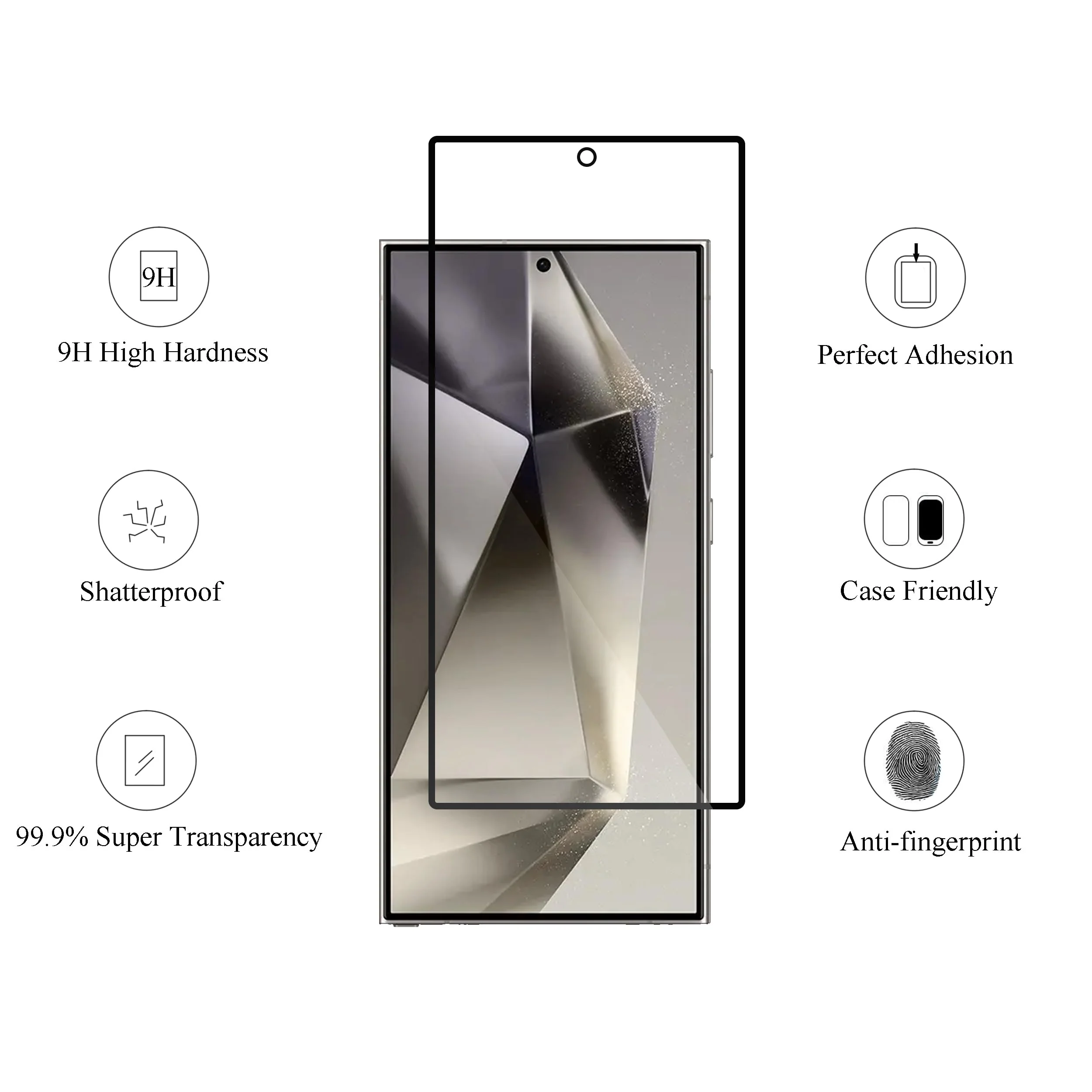 Ailun Glass Screen Protector for Galaxy S24 Ultra [6.8 Inch] 3Pack + 3Pack Camera Lens Tempered Glass Fingerprint Unlock 0.25mm Ultra Clear Anti-Scratch Case Friendly [Not For S24/S24 Plus] Galaxy S24 Ultra-6.8 Inch - Image 2