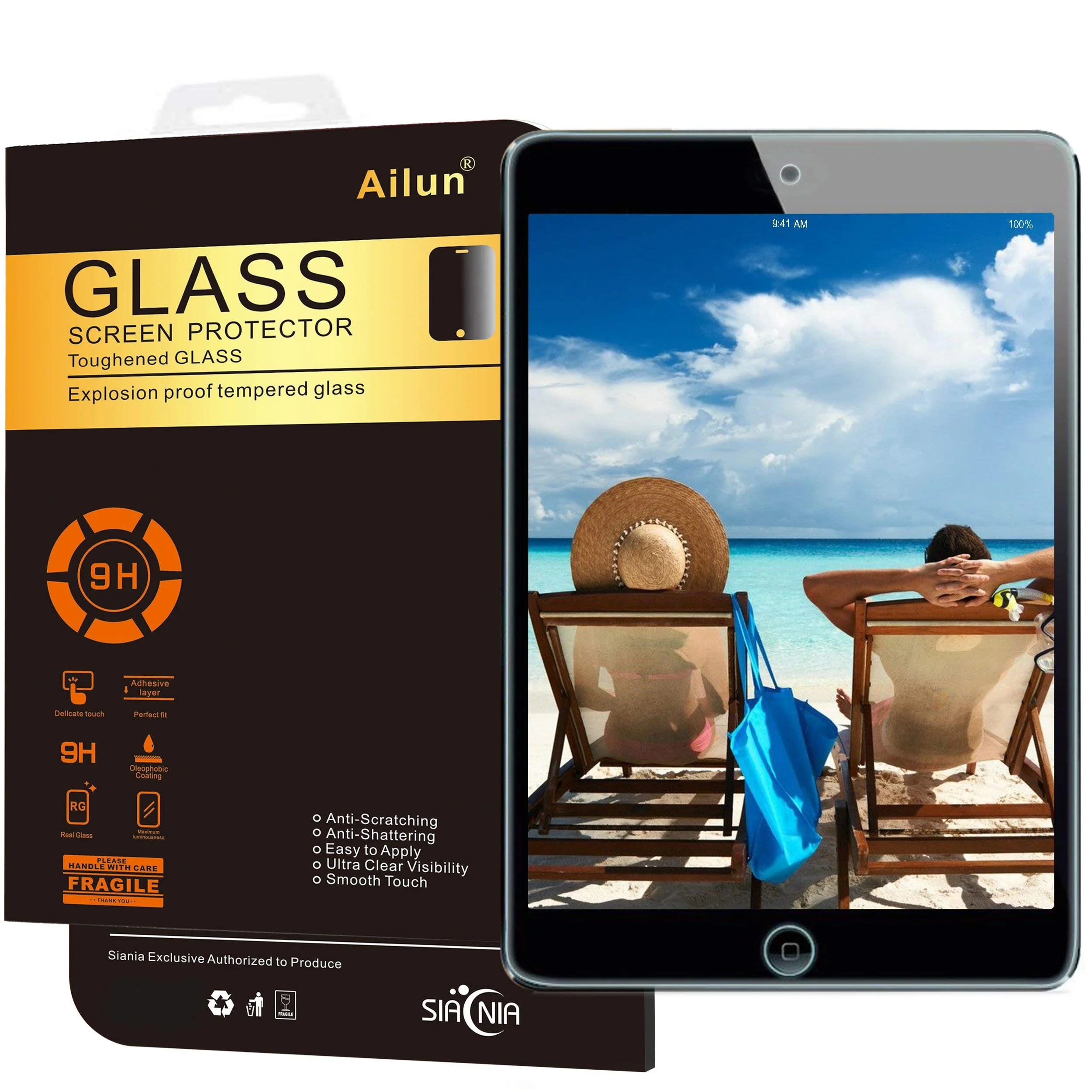 Ailun Screen Protector for iPad Mini 4, iPad Mini 5 2019 2Pack Tempered Glass 2.5D Edge Ultra Clear Transparency Anti Scratches Case Friendly - Image 2