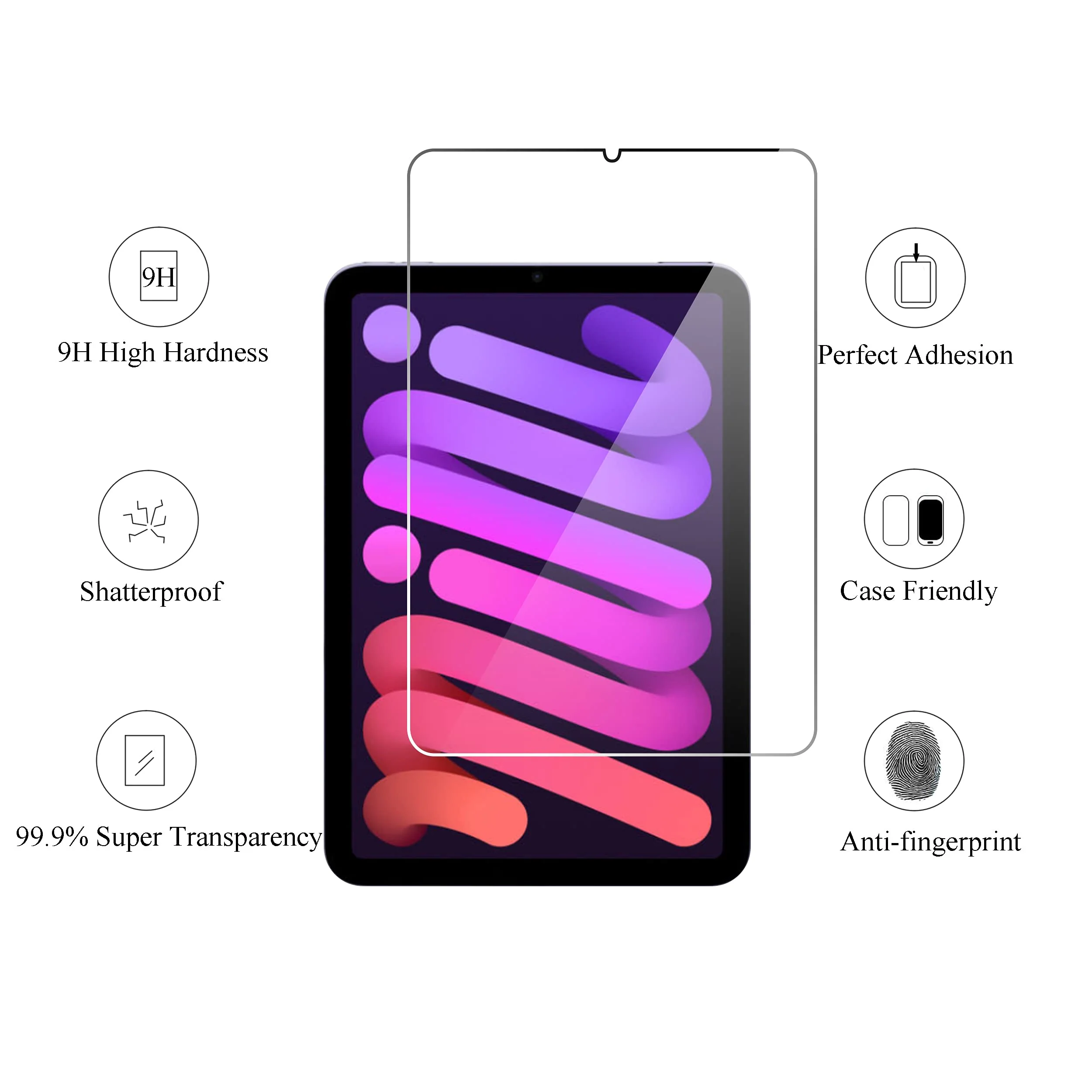 Ailun Screen Protector for iPad Mini 6[8.3 Inch] [2021 Release] Tempered Glass 2.5D Edge Ultra Clear Transparency, Anti-Scratches Case Friendly [2 Pack] 1 - Image 2