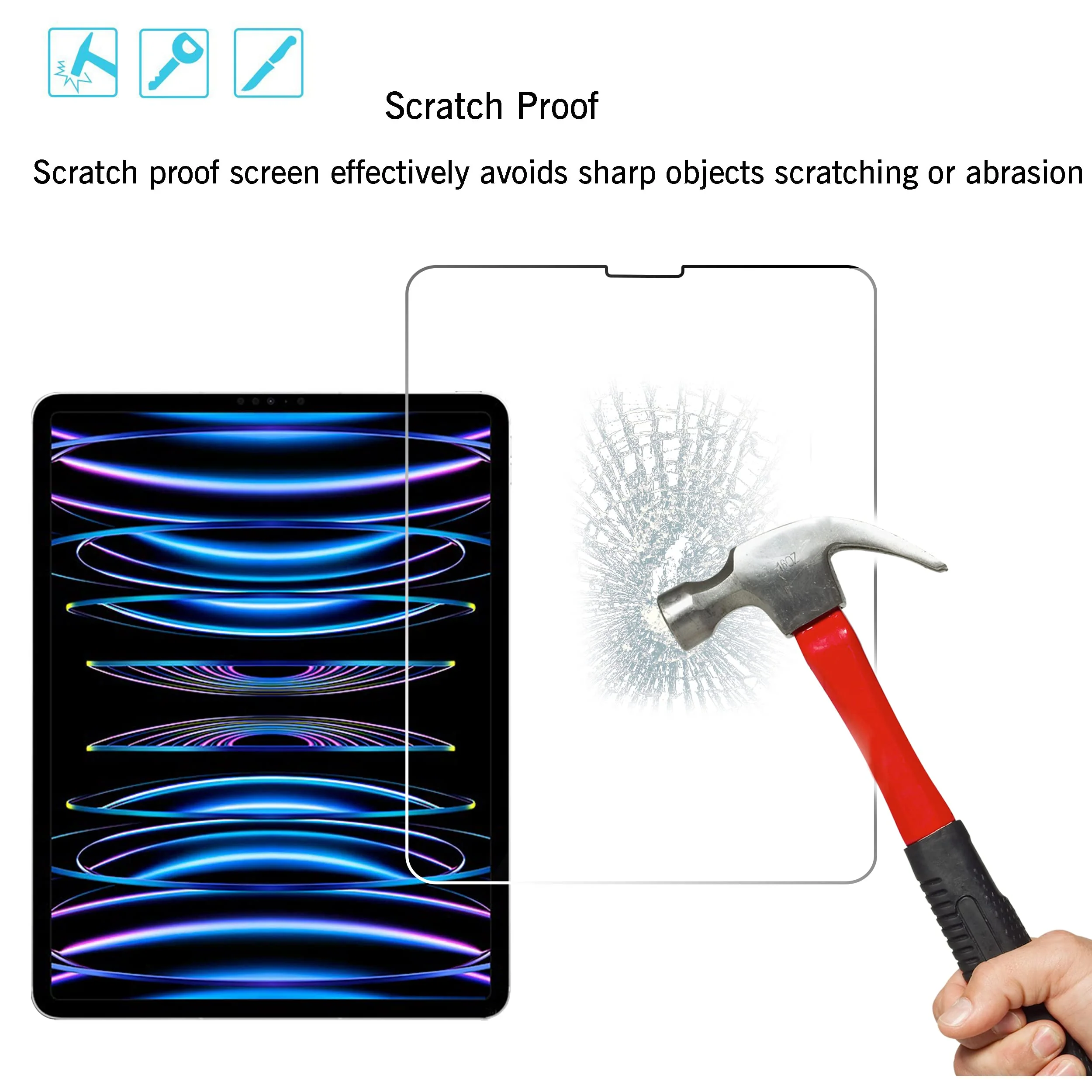 Ailun Screen Protector for iPad Pro 11 inch 2022/2021/2020 (4th/3rd/2nd Generation) 3 Pack + 2 Pack Camera Lens Protector,Tempered Glass,Face ID & Apple Pencil & Case Compatible [5 Pack] 1 - Image 5