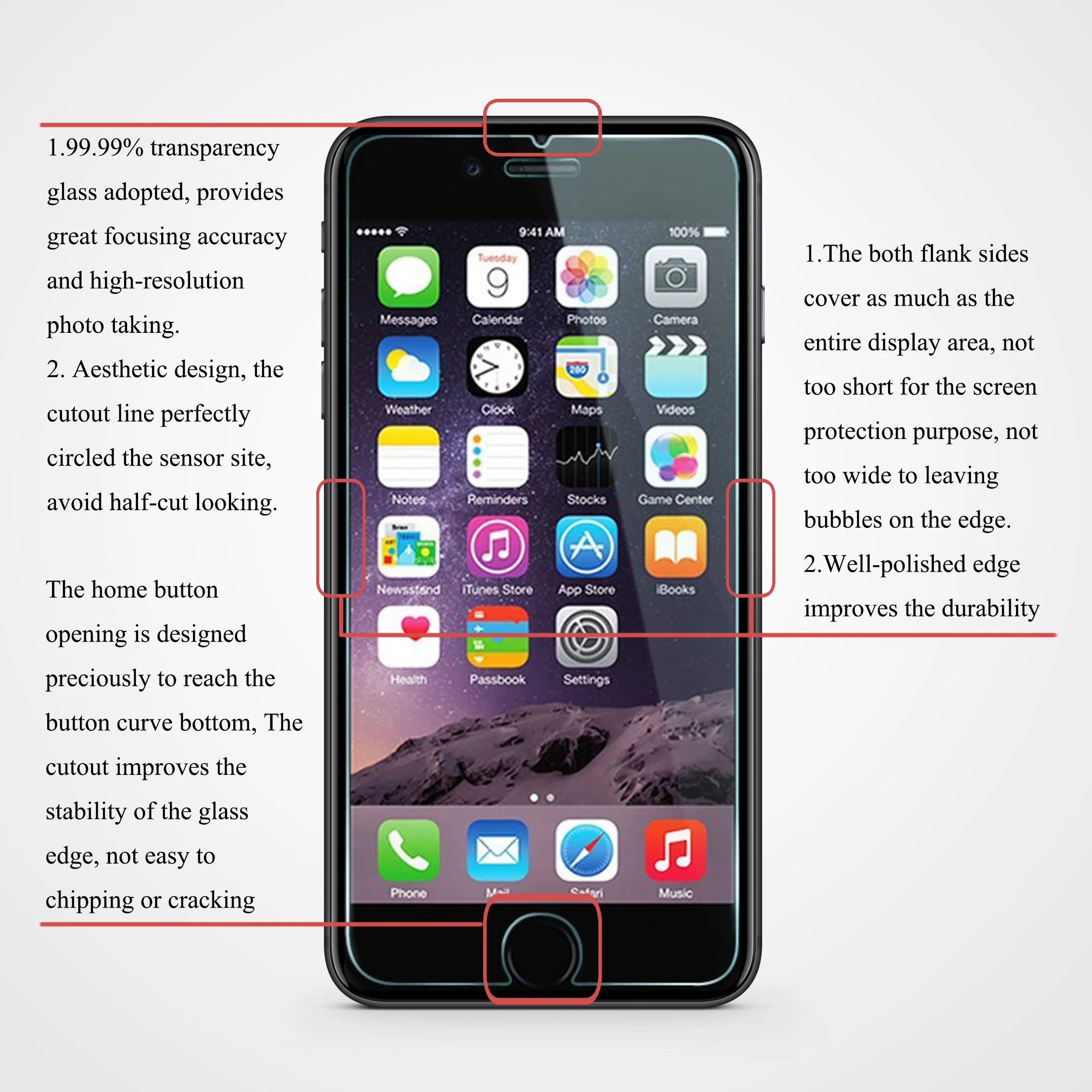 Ailun Screen Protector for iPhone 8 Plus,7 Plus,6s Plus,6 Plus, 5.5 Inch 3Pack Case Friendly Tempered Glass - Image 3