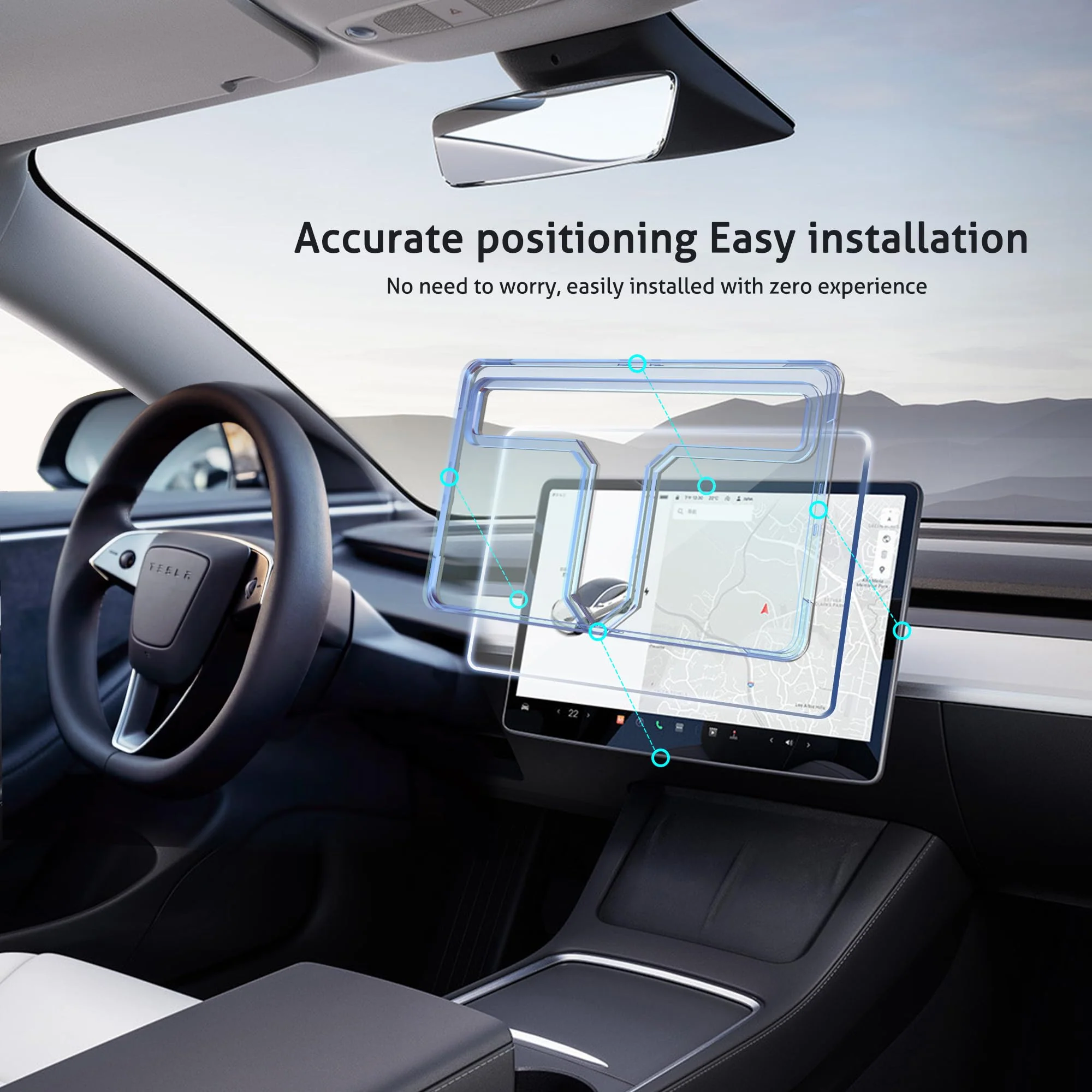 Ailun Tempered Glass Screen Protector for Tesla Model 3 2024 Highland Refresh Center Console Dashboard Touchscreen [15.4 Inch] with Auto Alignment Tool + Armrest Box Screen Protector [8 Inch] - Image 3