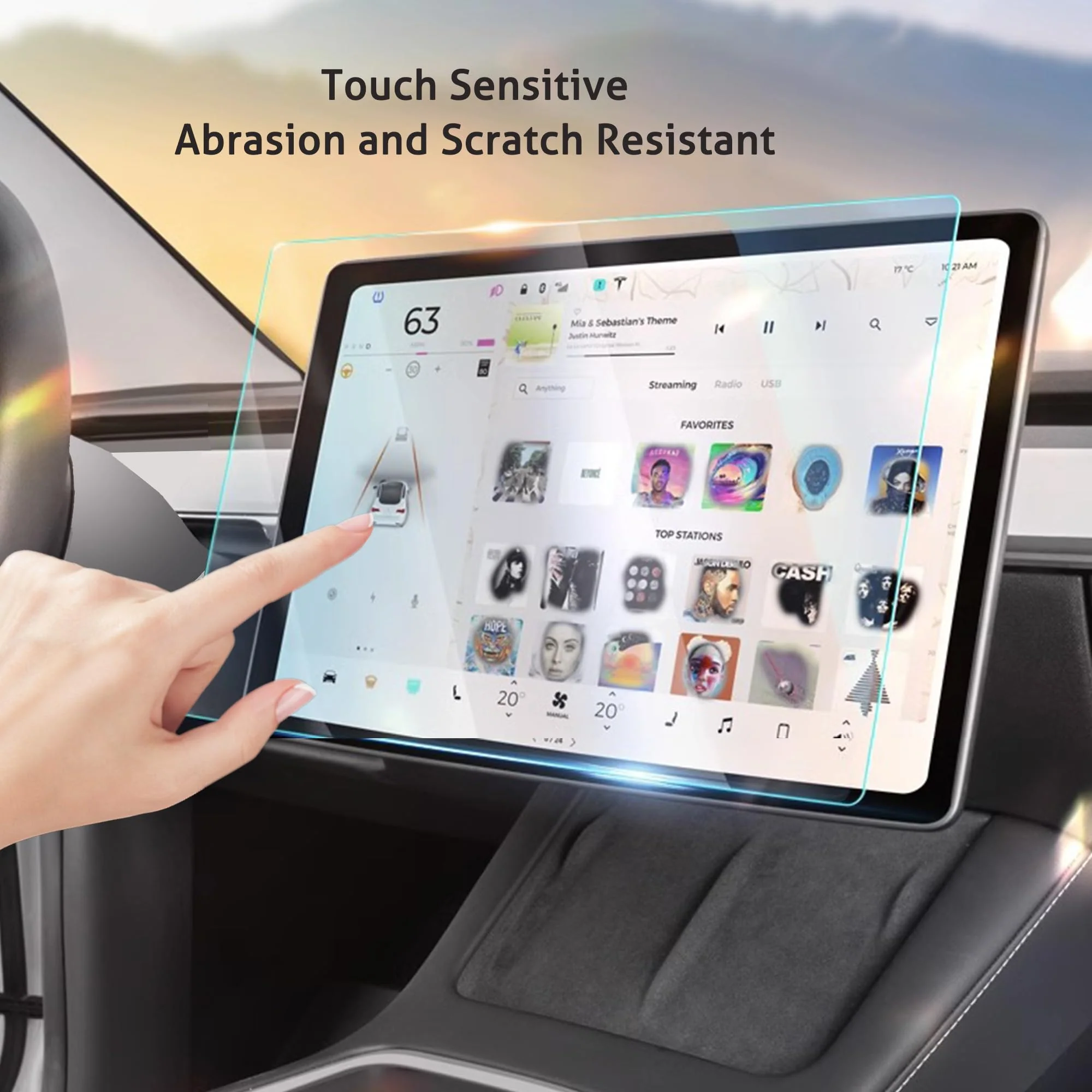Ailun Tempered Glass Screen Protector for Tesla Model 3 2024 Highland Refresh Center Console Dashboard Touchscreen [15.4 Inch] with Auto Alignment Tool + Armrest Box Screen Protector [8 Inch] - Image 4
