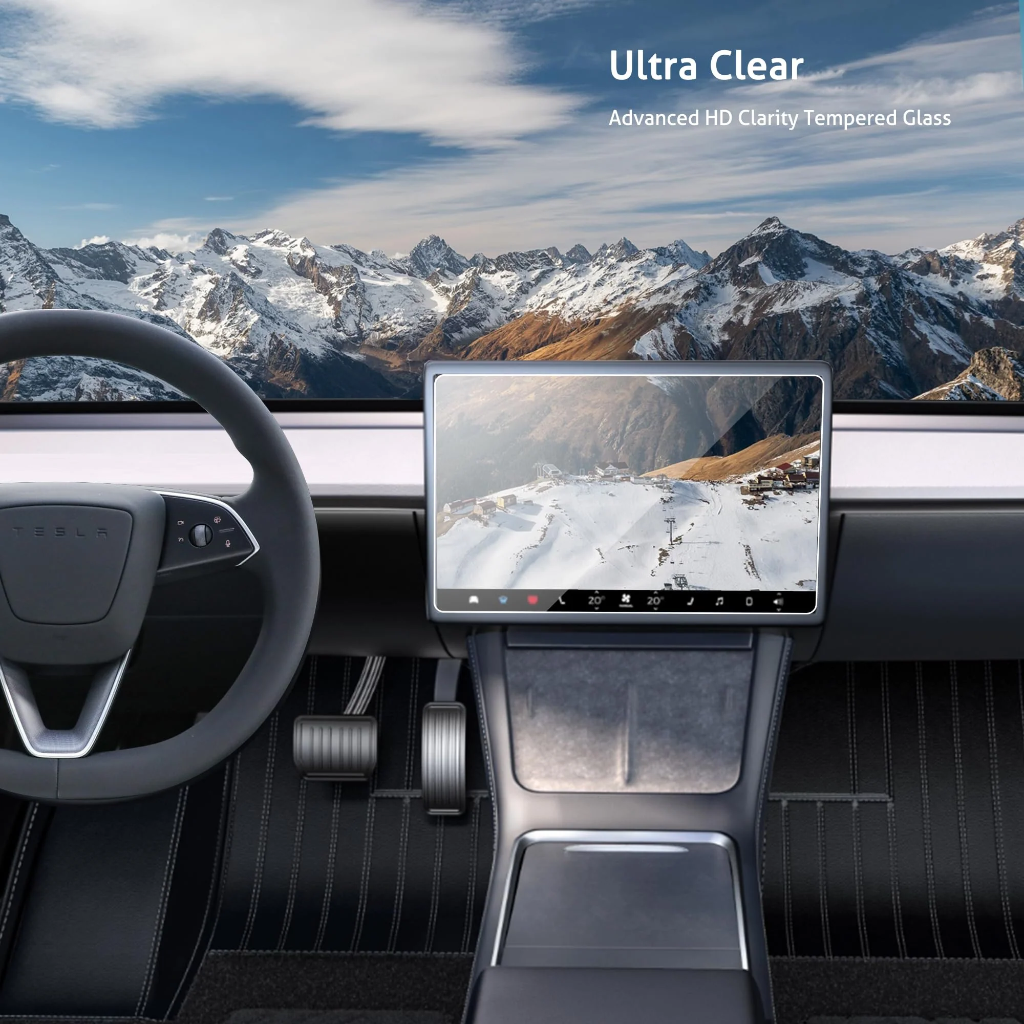 Ailun Tempered Glass Screen Protector for Tesla Model 3 2024 Highland Refresh Center Console Dashboard Touchscreen [15.4 Inch] with Auto Alignment Tool + Armrest Box Screen Protector [8 Inch] - Image 7