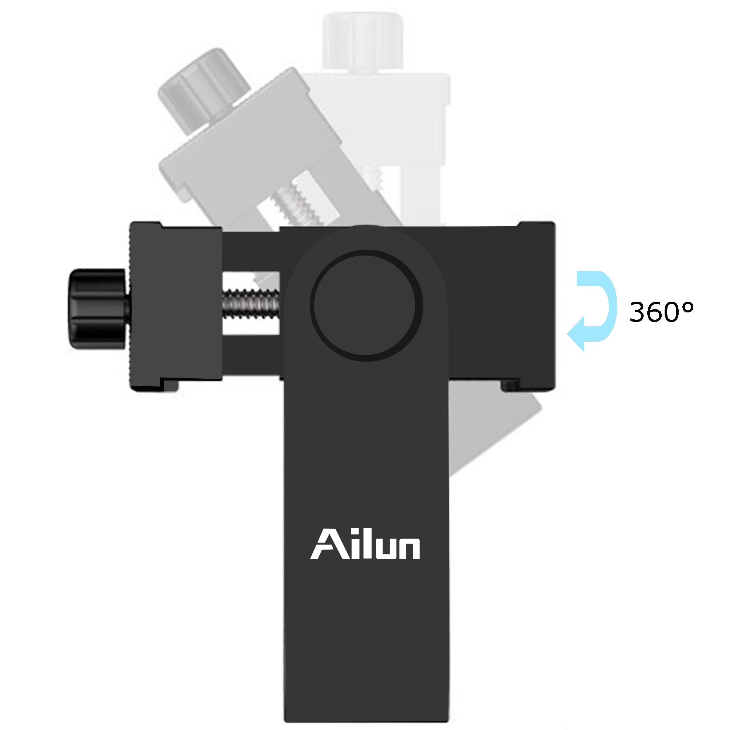 Ailun Tripod Phone Mount Holder Head Standard Screw Adapter Rotatable Digtal Camera Bracket,Compatible for Most Cellphones iPhone black - Image 2