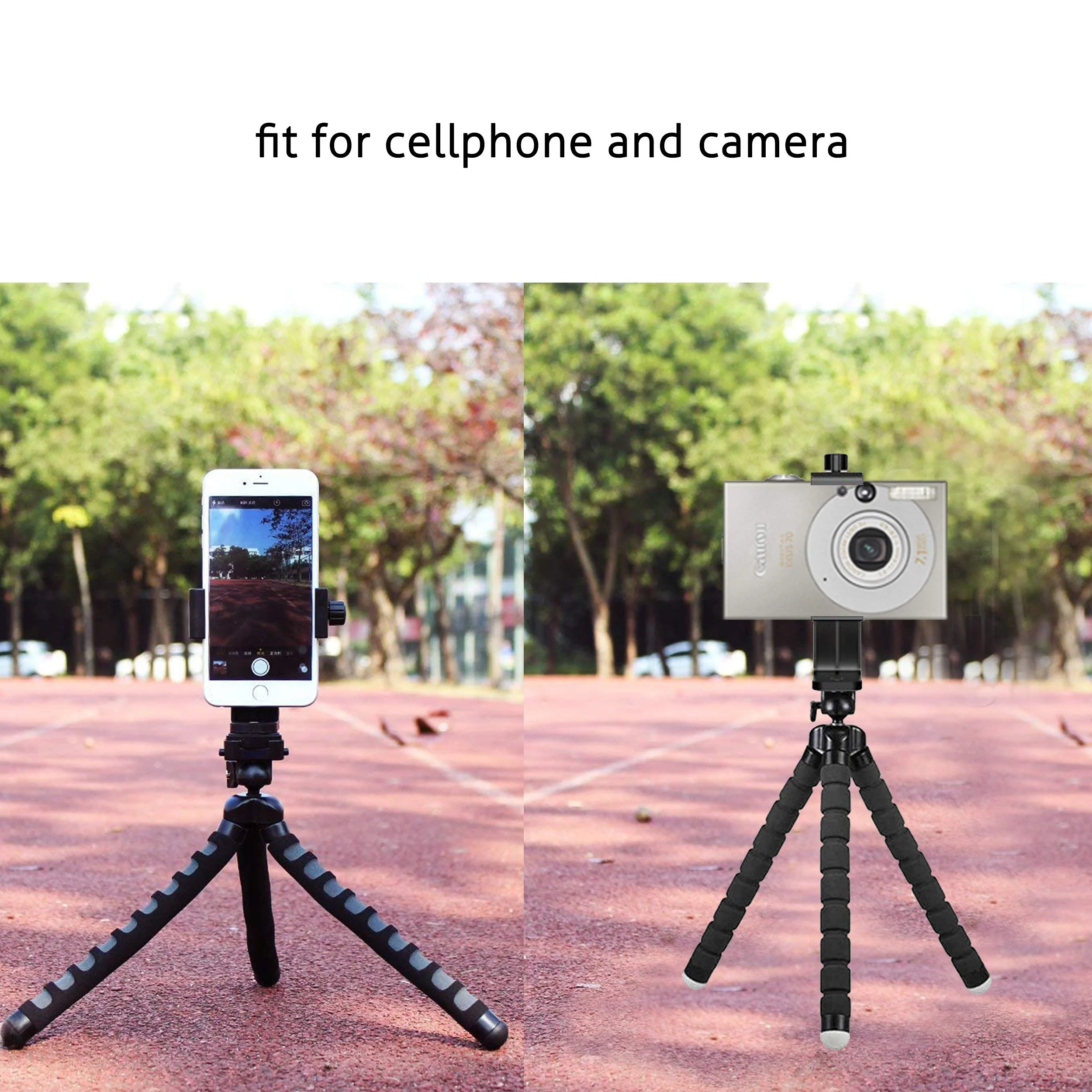 Ailun Tripod Phone Mount Holder Head Standard Screw Adapter Rotatable Digtal Camera Bracket,Compatible for Most Cellphones iPhone black - Image 6